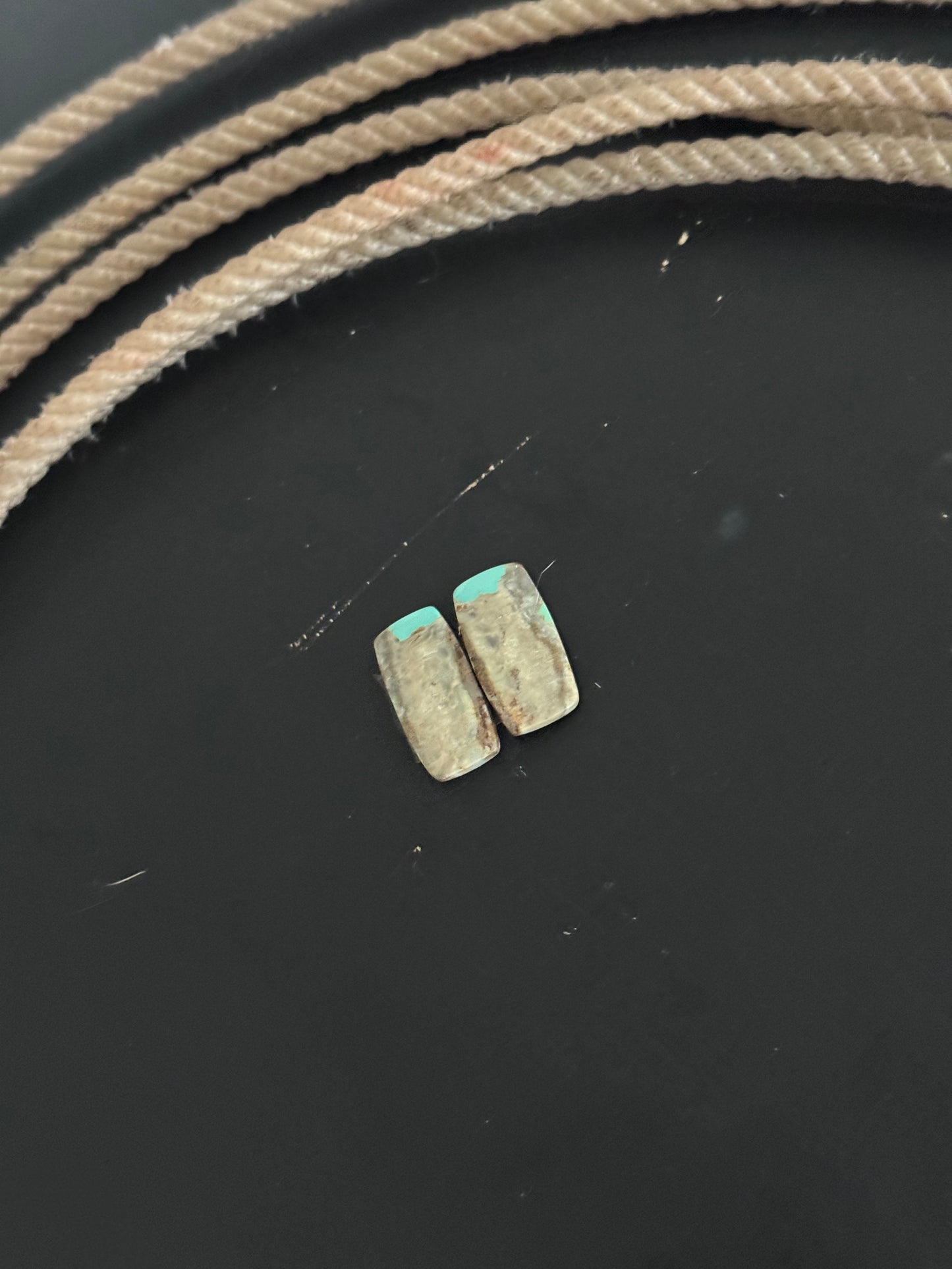 #8 Turquoise Earring Pair Cabs