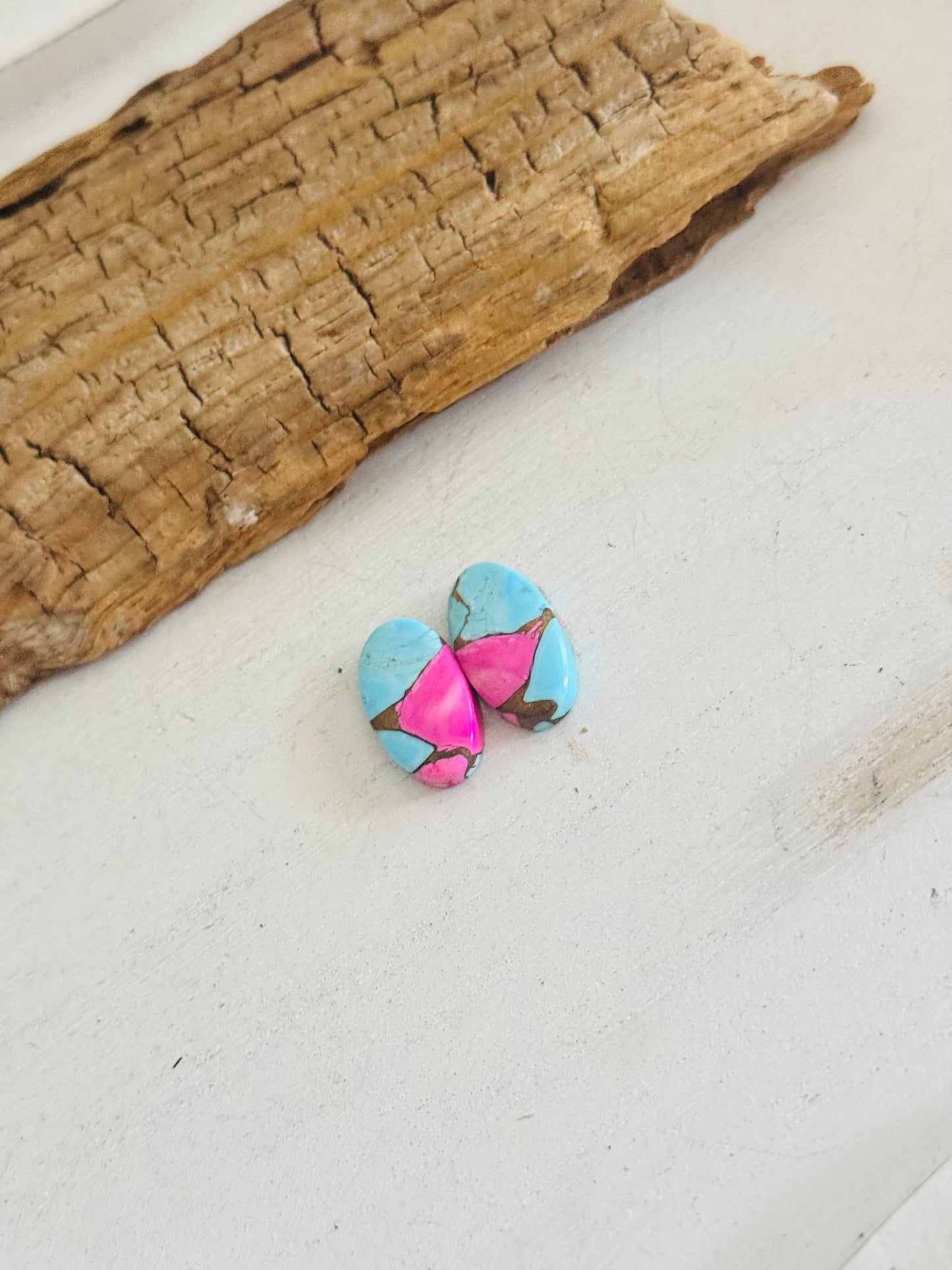 Cotton Candy Dahlia Composite Matching Earring Cabs