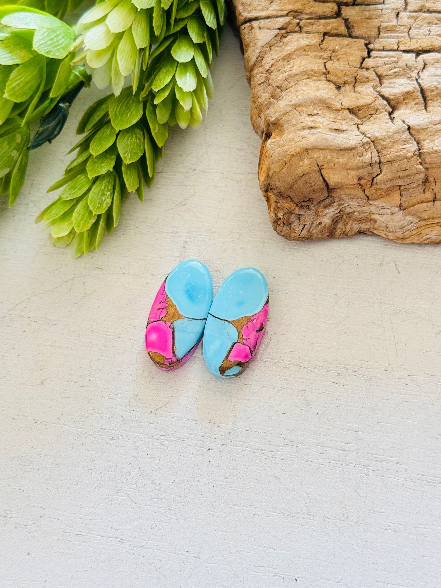 Cotton Candy Dahlia Composite Matching Earring Cabs