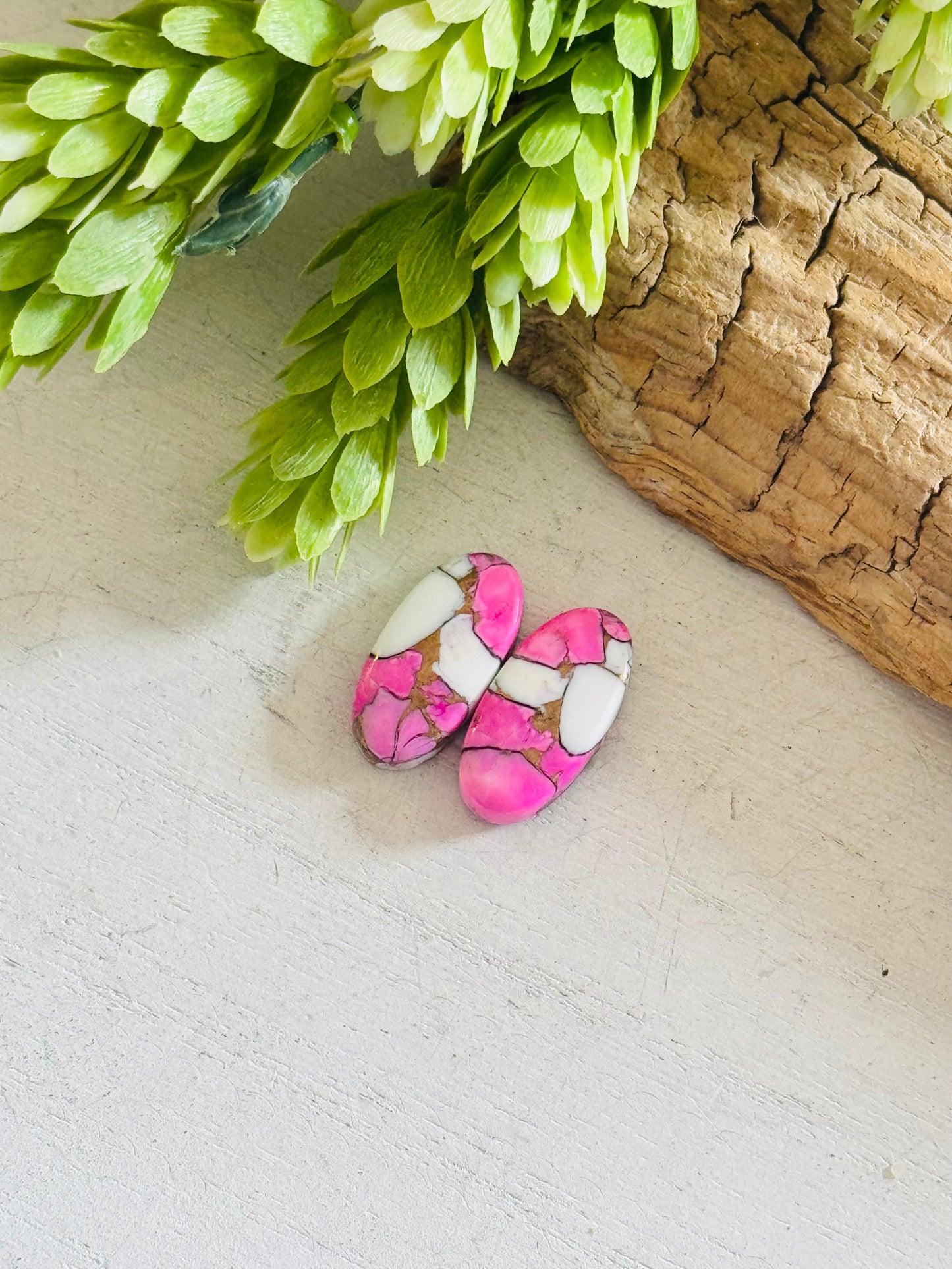 Cotton Candy Dahlia Composite Matching Earring Cabs
