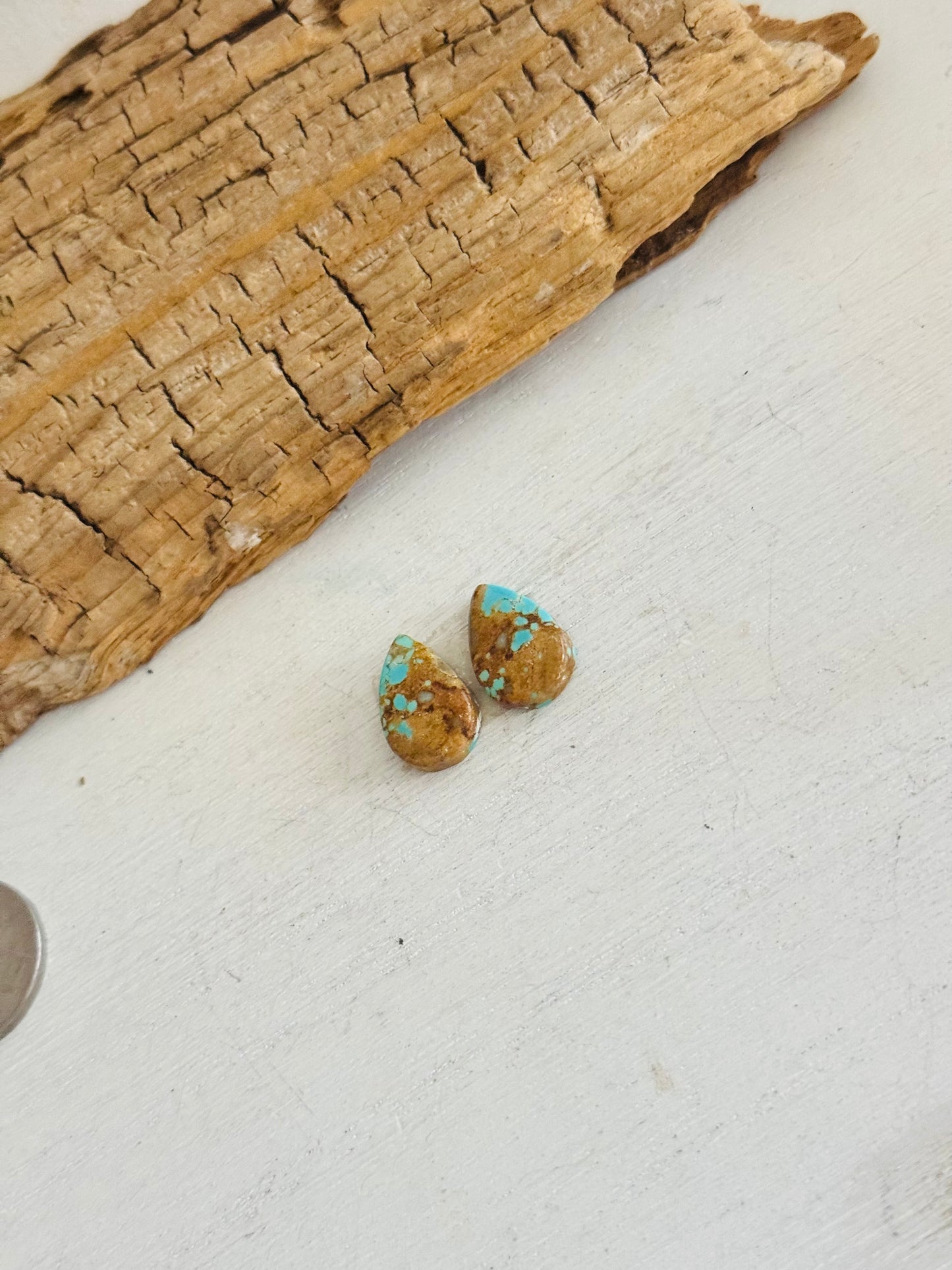 #8 Turquoise Earring Pair Cabs