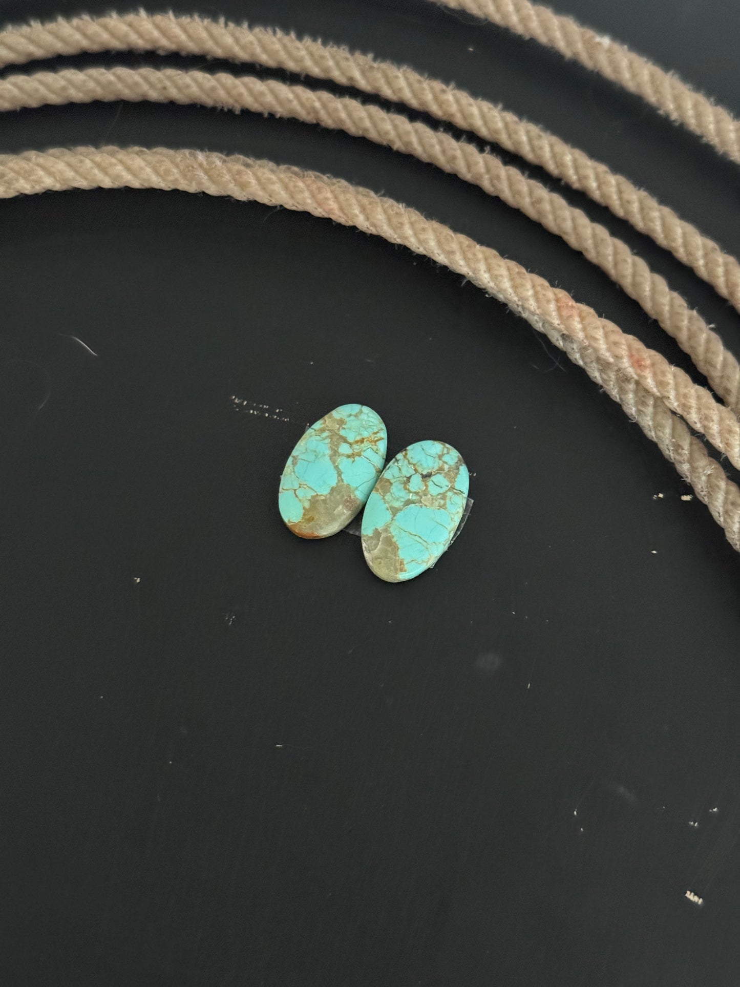 #8 Turquoise Earring Pair Cabs