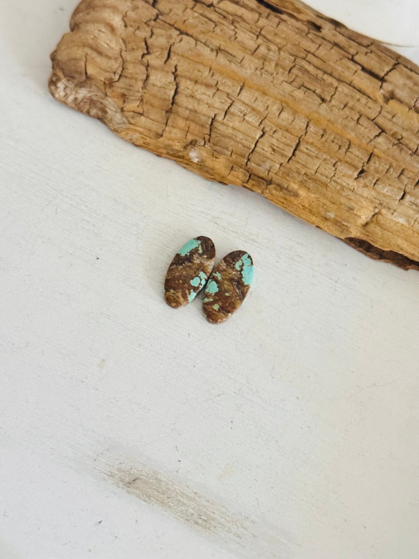 #8 Turquoise Earring Pair Cabs