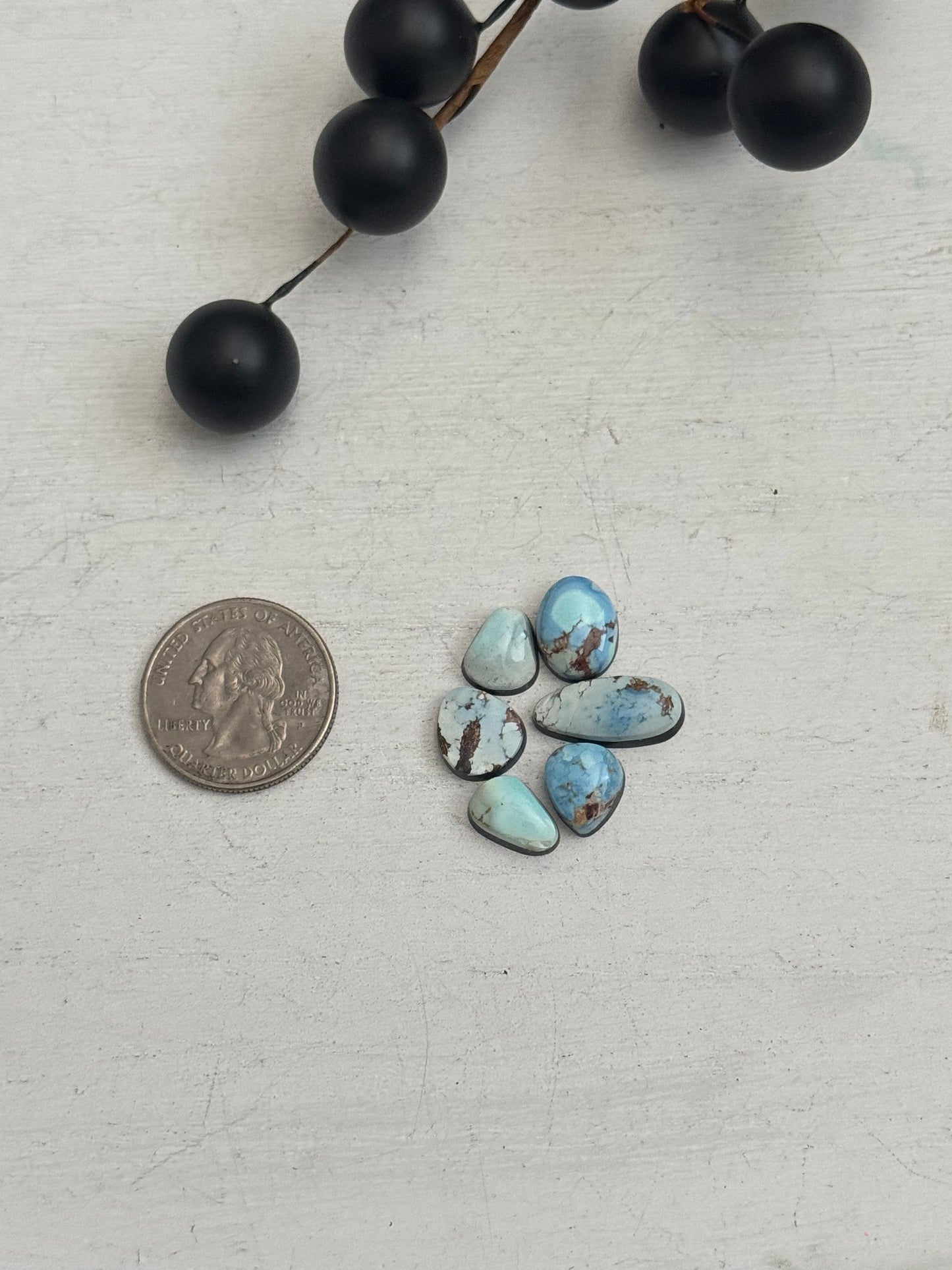 Natural Golden Hills Turquoise Cabs