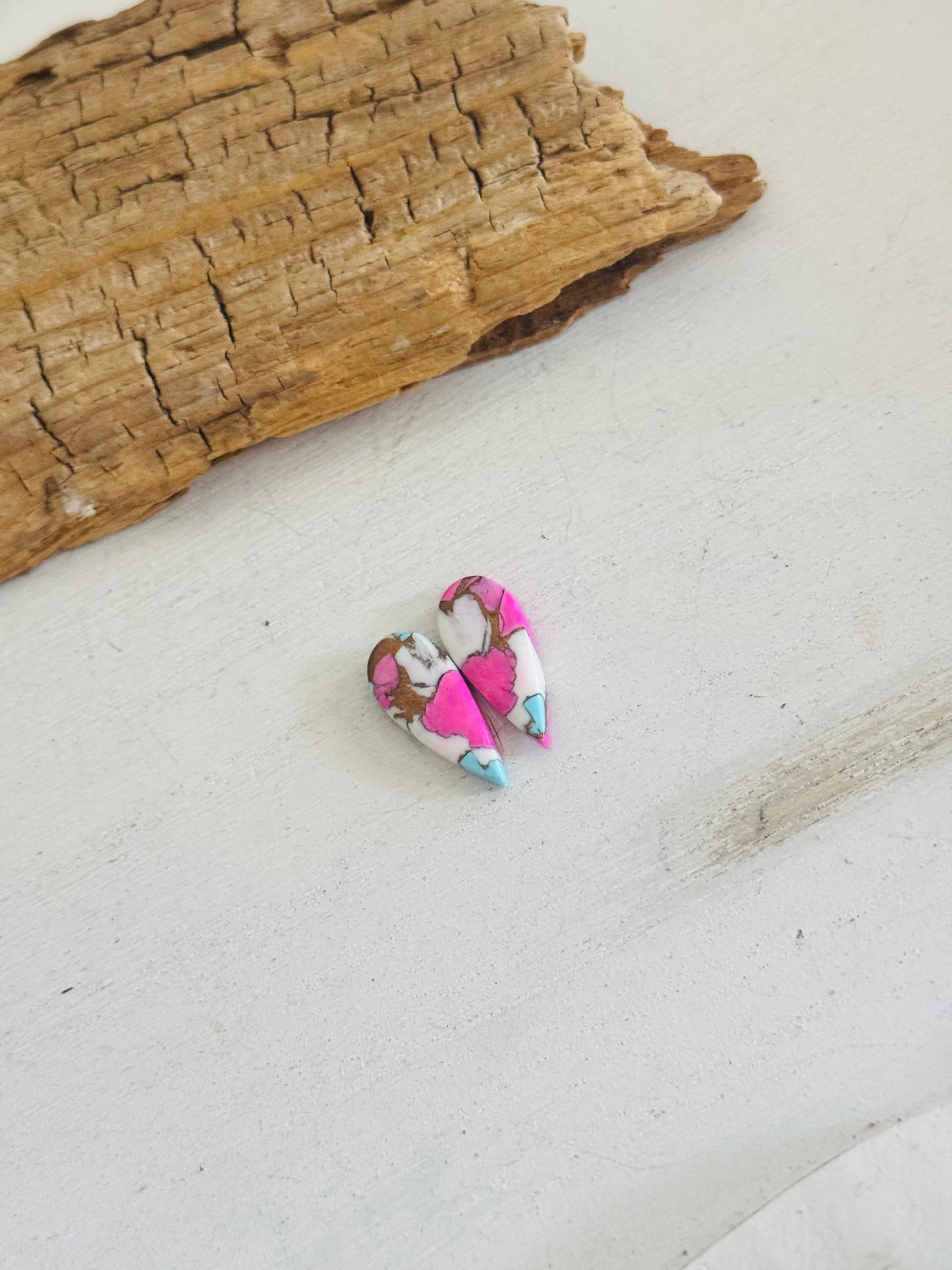 Cotton Candy Dahlia Composite Matching Earring Cabs