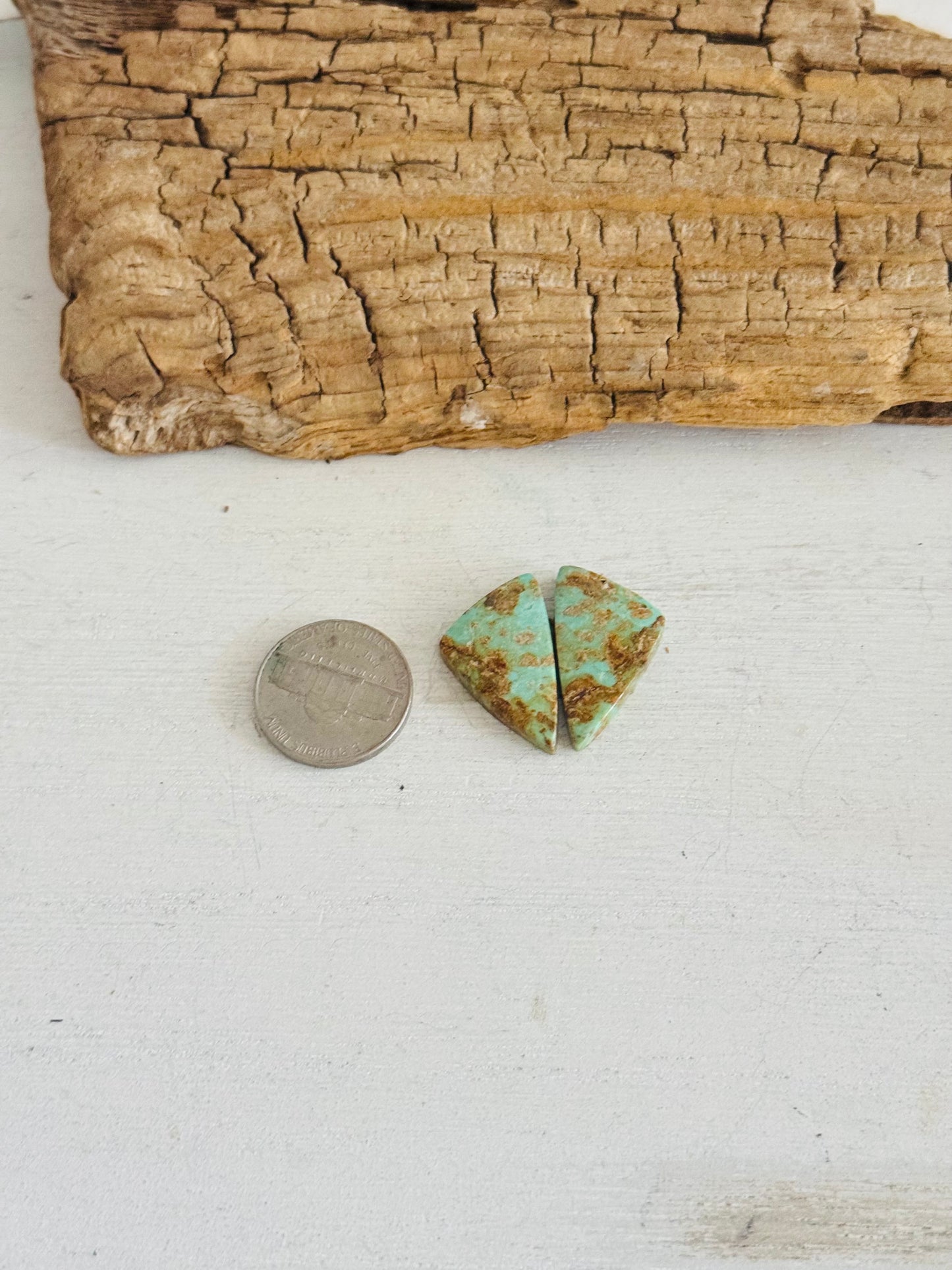 #8 Turquoise Earring Pair Cabs