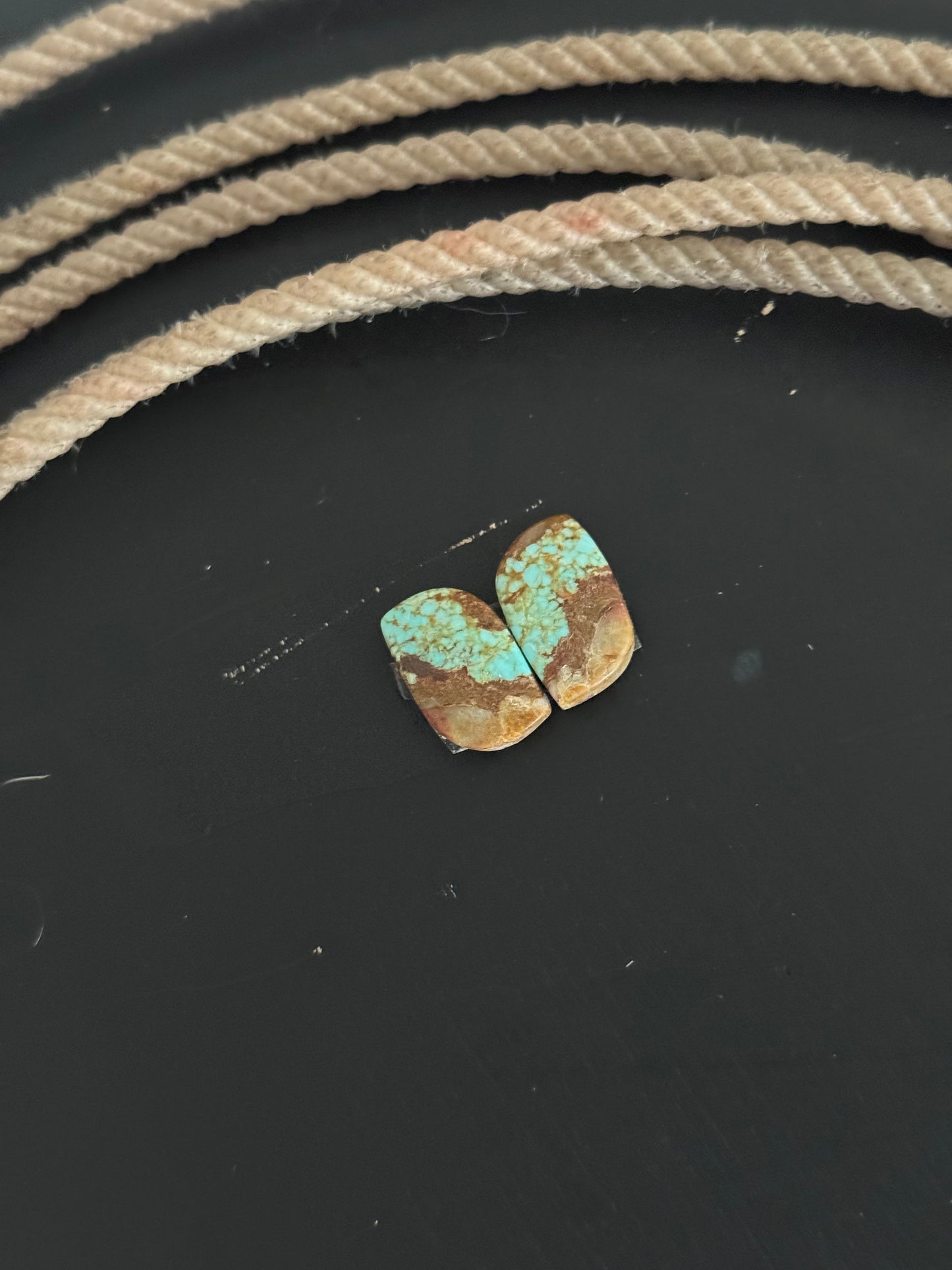 #8 Turquoise Earring Pair Cabs