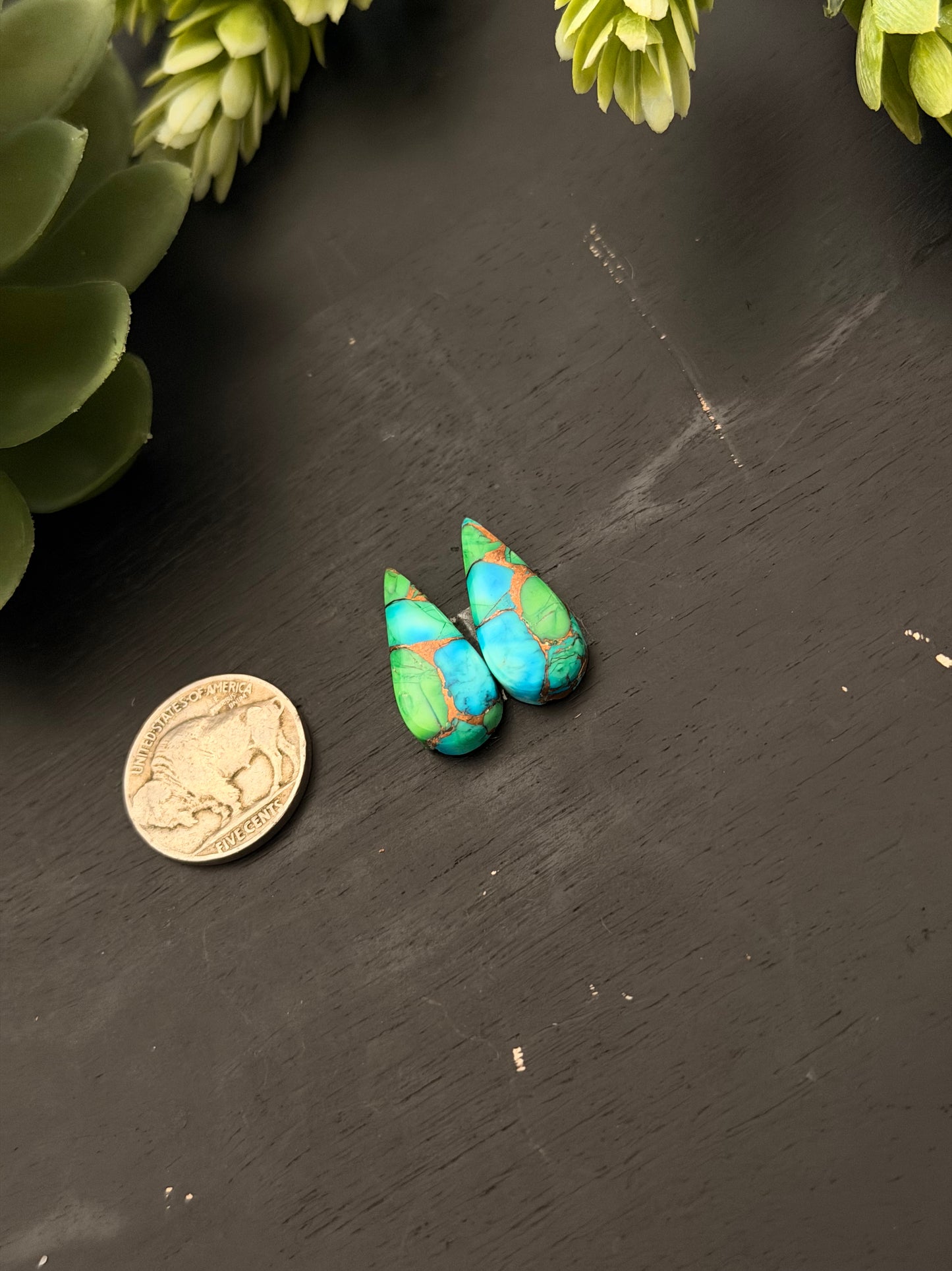 Peacock Dahlia Composite Earring Set