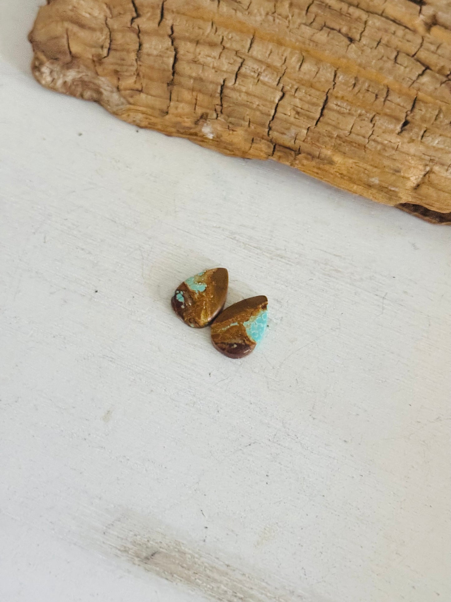 #8 Turquoise Earring Pair Cabs