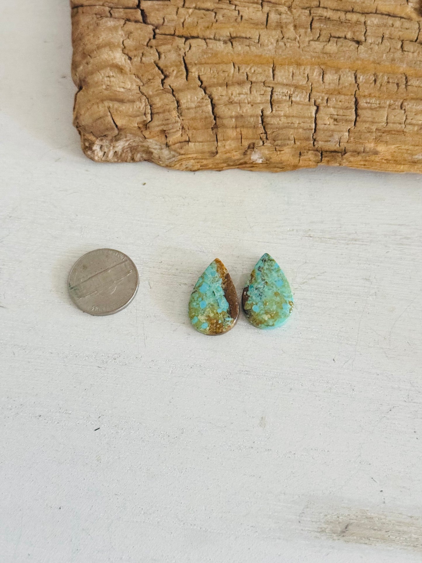 #8 Turquoise Earring Pair Cabs