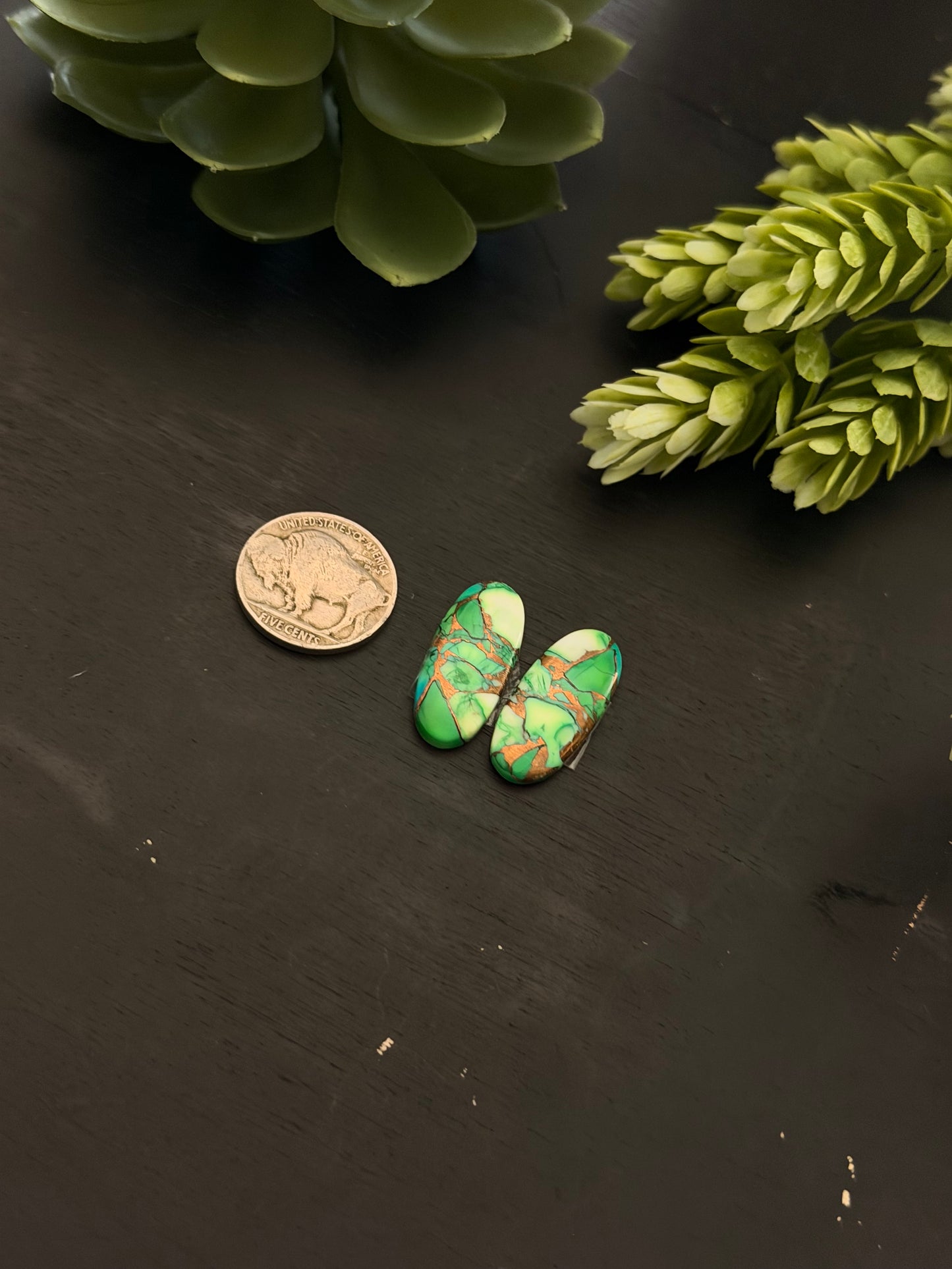 Peacock Dahlia Composite Earring Set