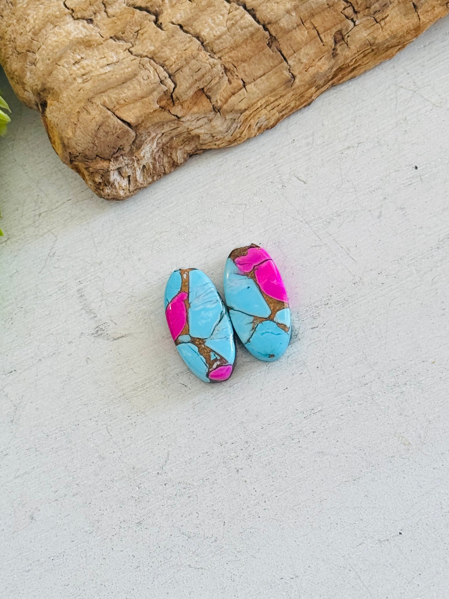 Cotton Candy Dahlia Composite Matching Earring Cabs