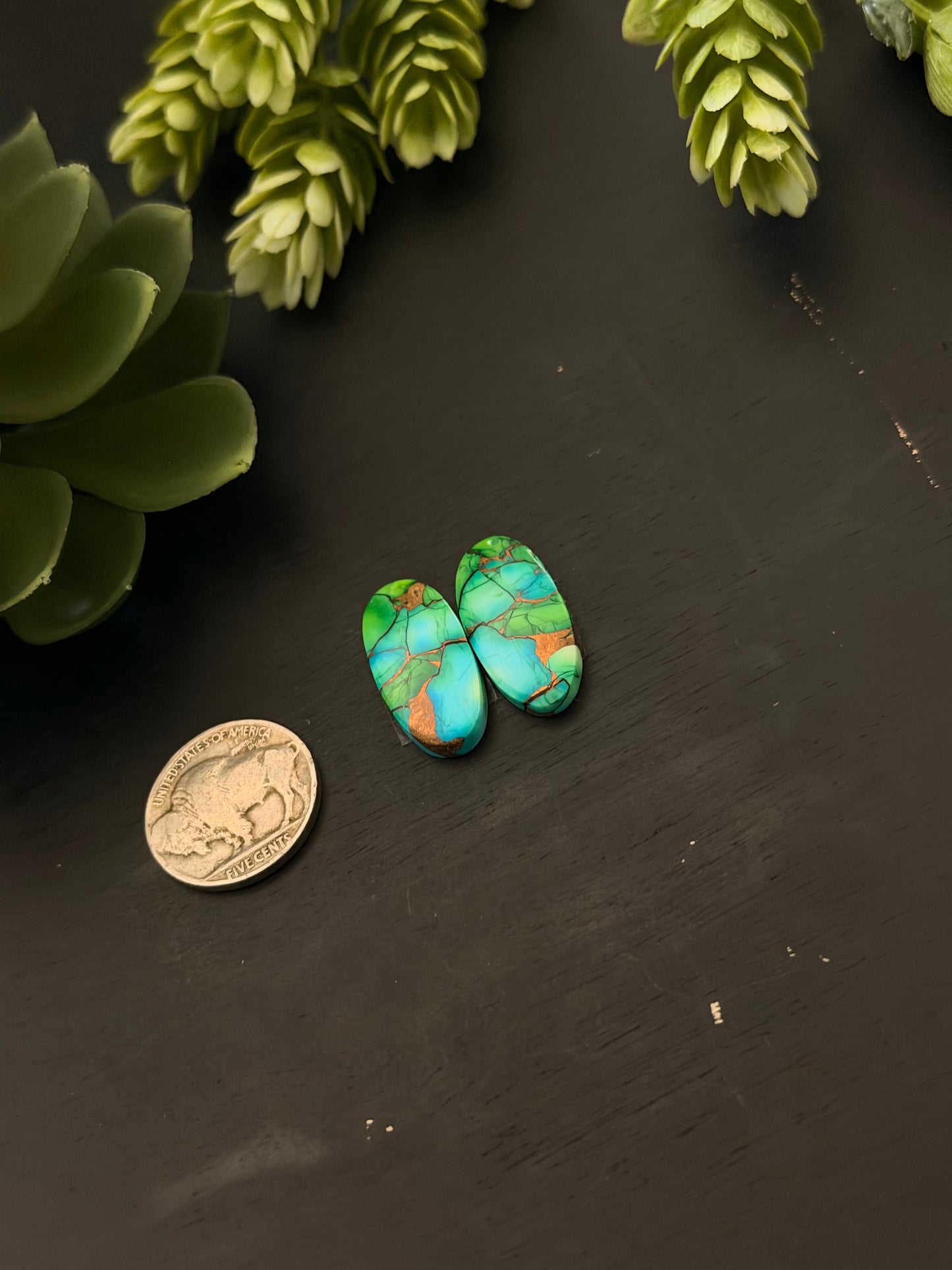 Peacock Dahlia Composite Earring Set