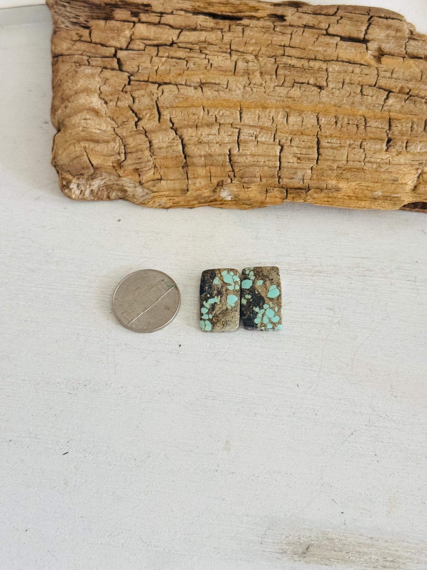 #8 Turquoise Earring Pair Cabs