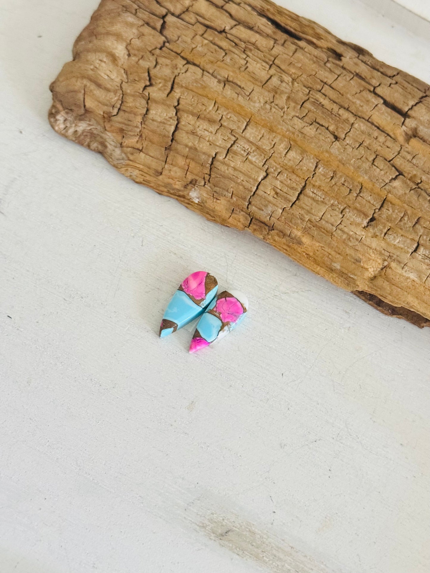 Cotton Candy Dahlia Composite Matching Earring Cabs
