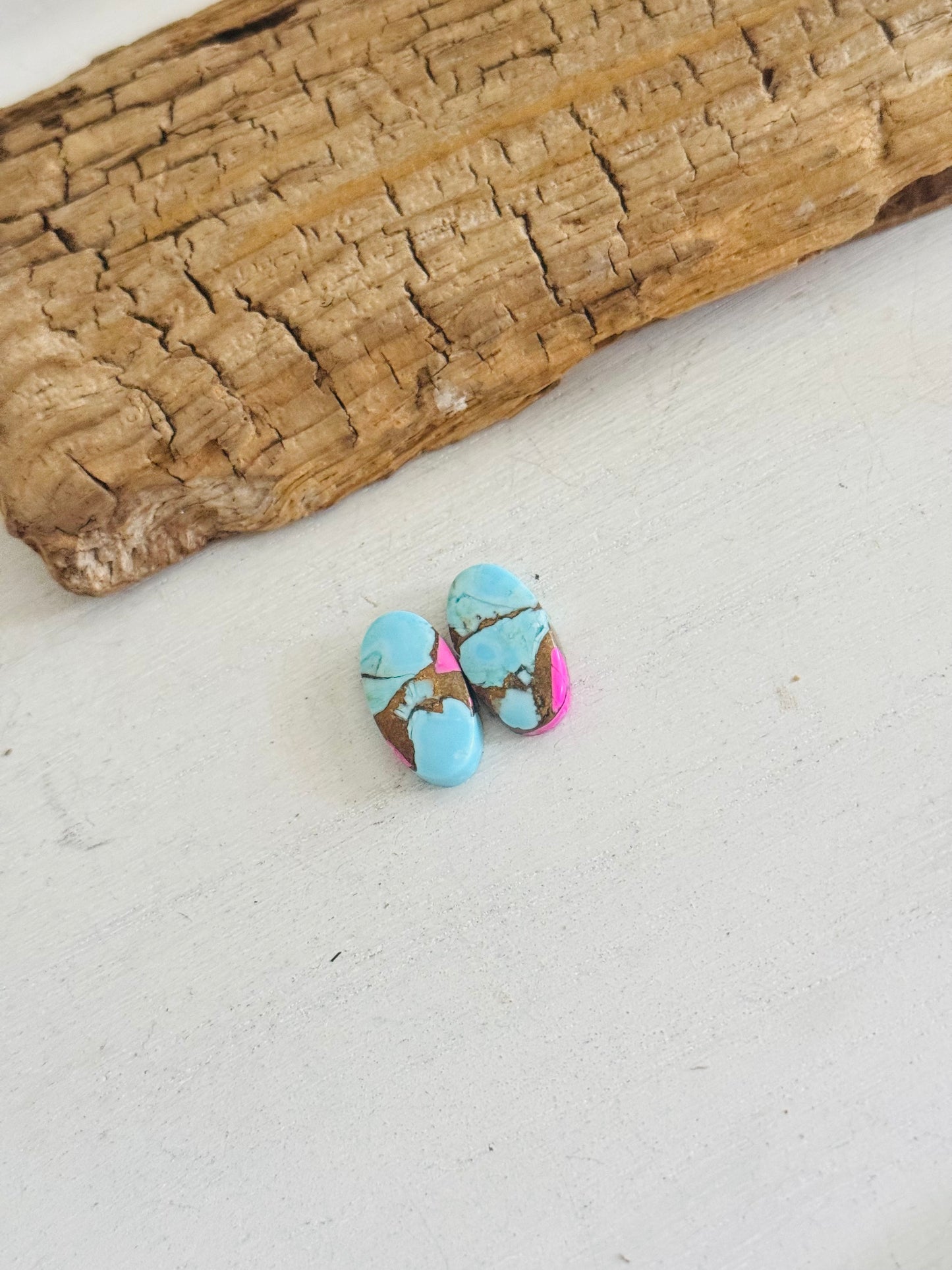 Cotton Candy Dahlia Composite Matching Earring Cabs