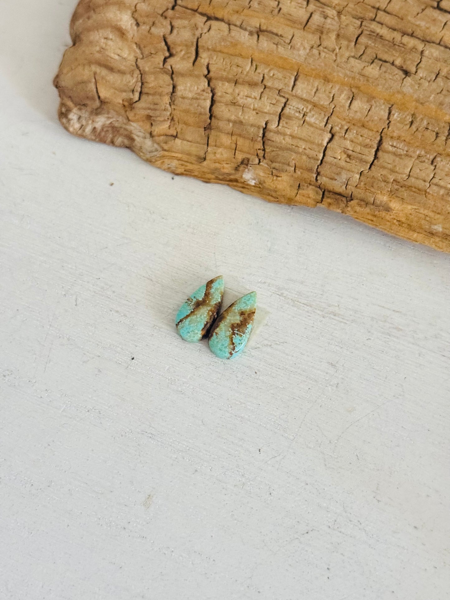 #8 Turquoise Earring Pair Cabs