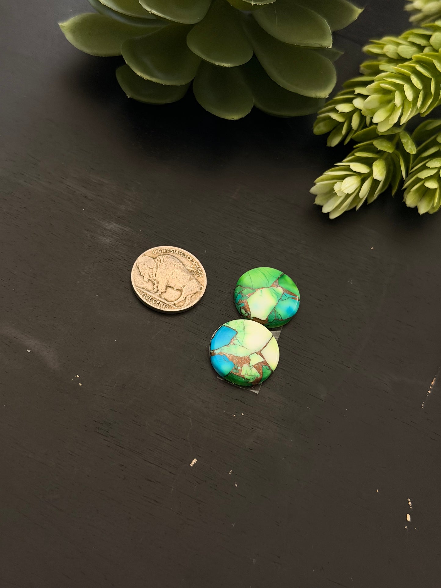 Peacock Dahlia Composite Earring Set