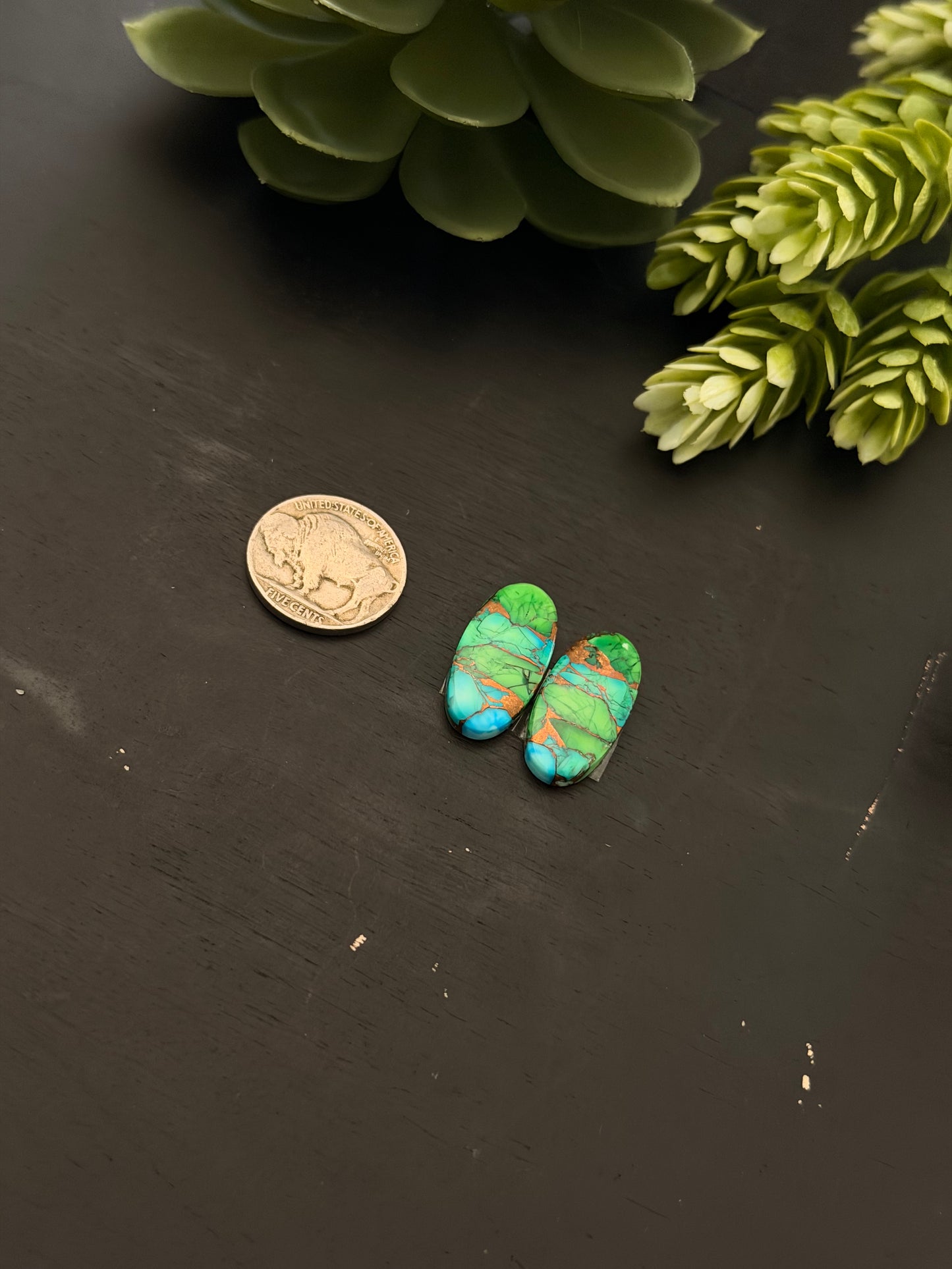 Peacock Dahlia Composite Earring Set
