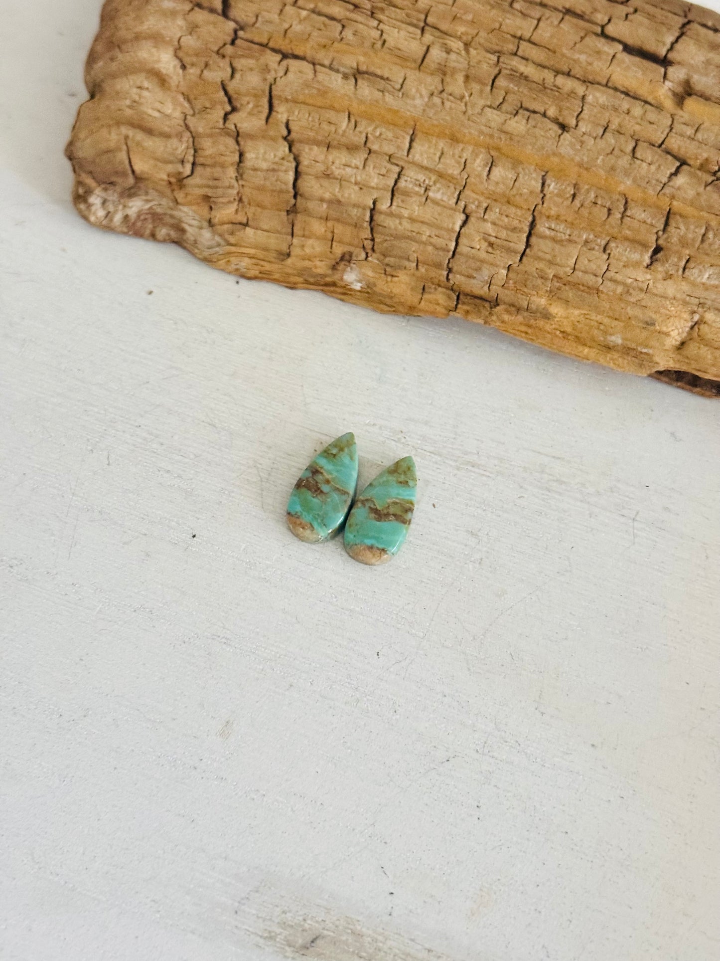 #8 Turquoise Earring Pair Cabs