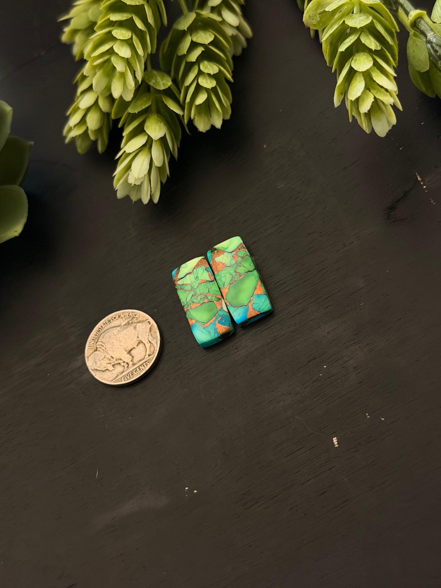 Peacock Dahlia Composite Earring Set