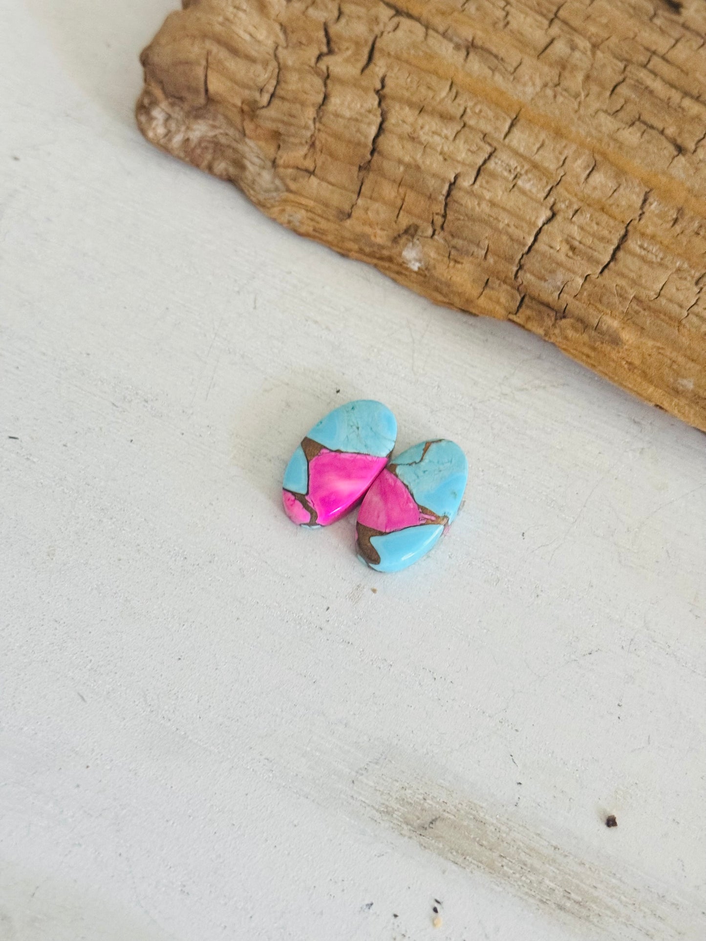 Cotton Candy Dahlia Composite Matching Earring Cabs