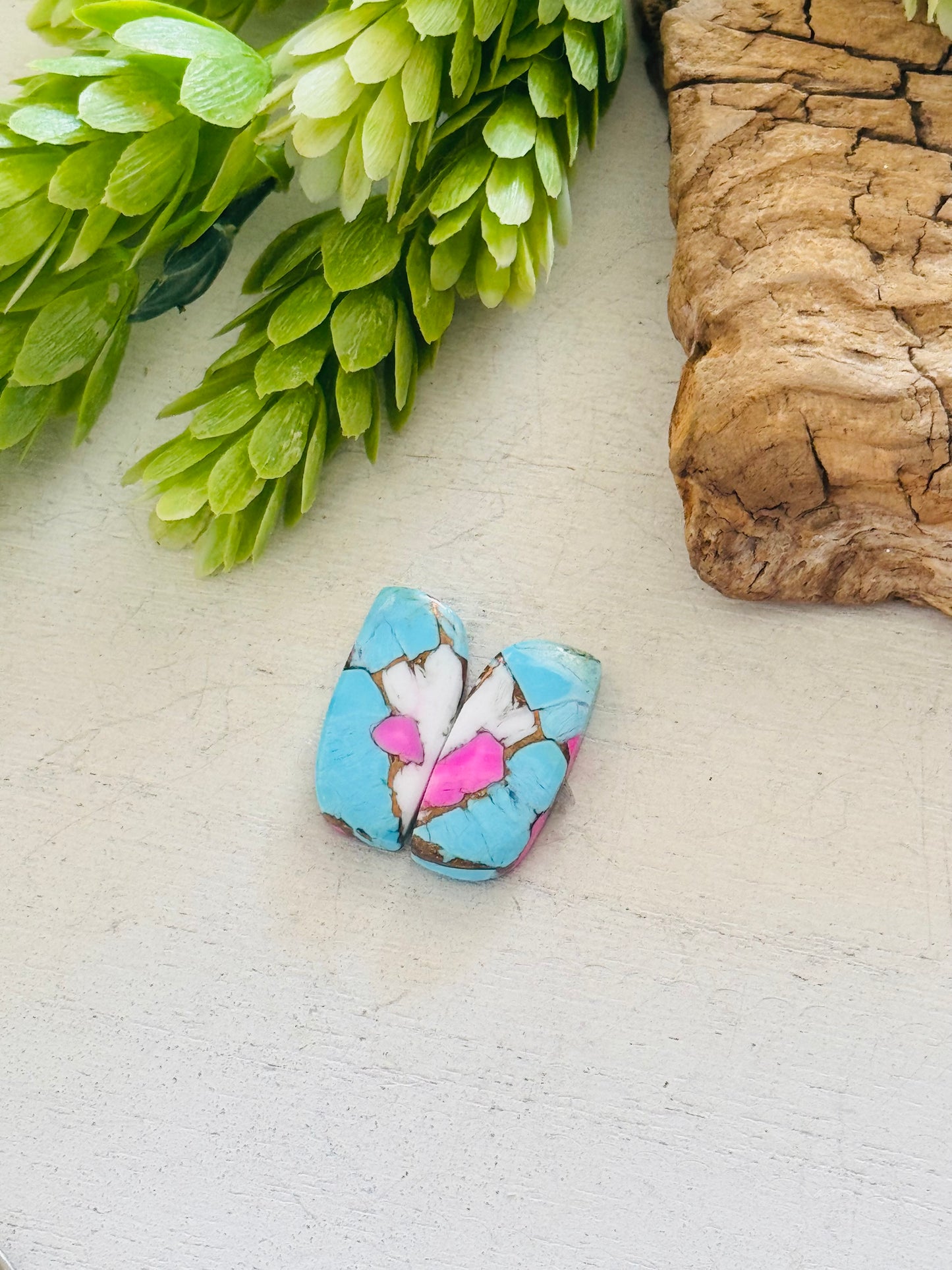 Cotton Candy Dahlia Composite Matching Earring Cabs