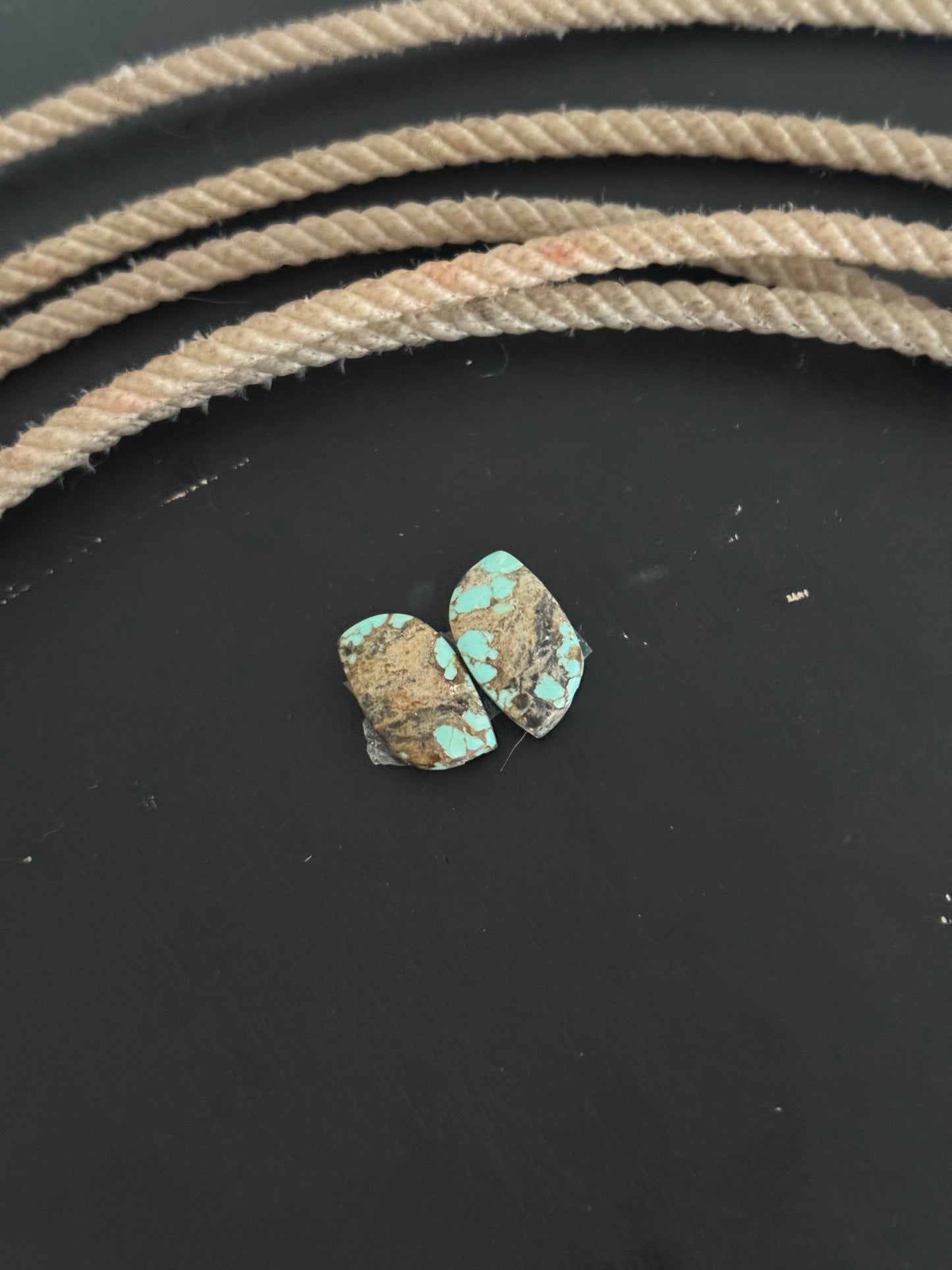 #8 Turquoise Earring Pair Cabs