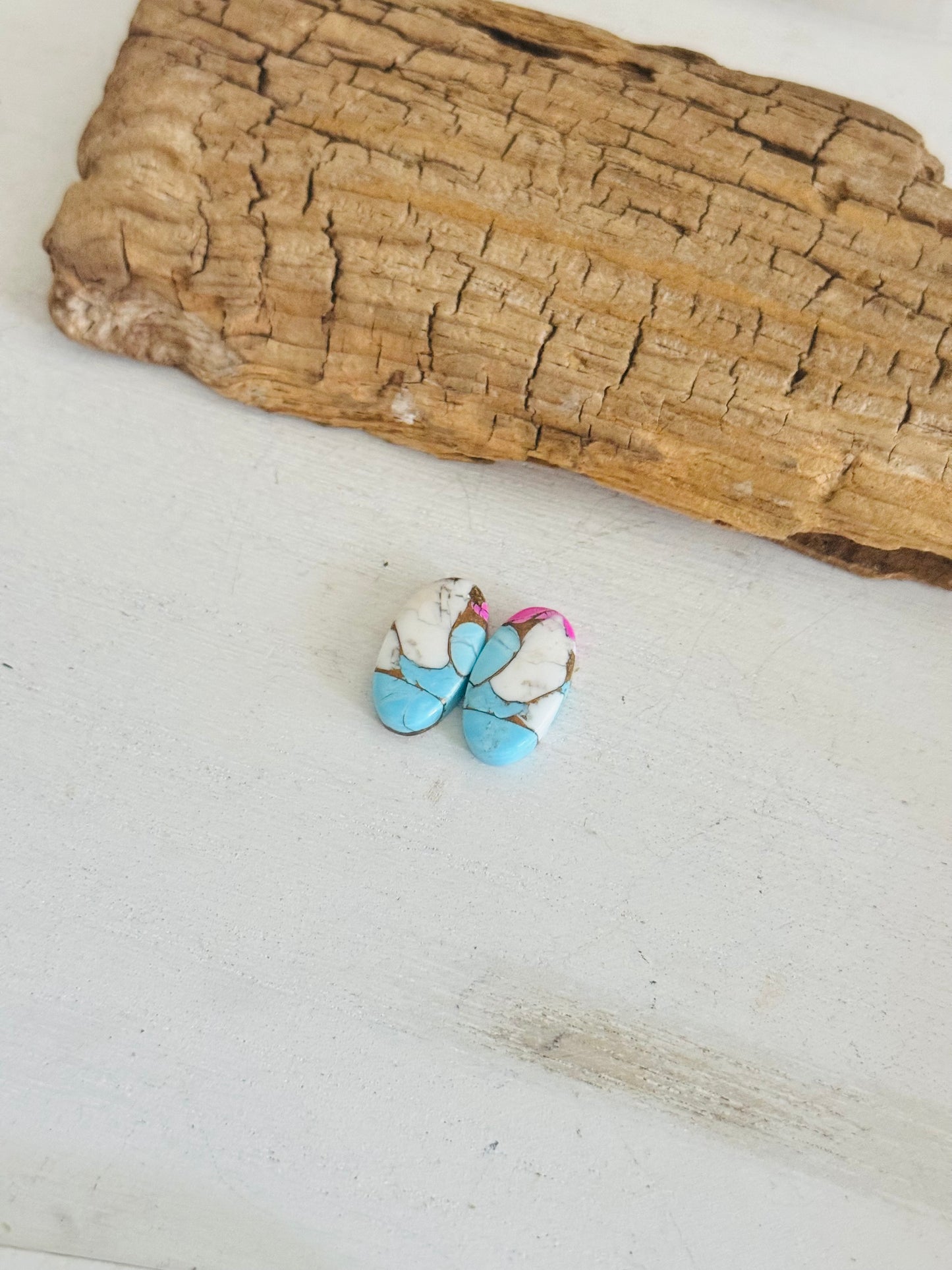 Cotton Candy Dahlia Composite Matching Earring Cabs