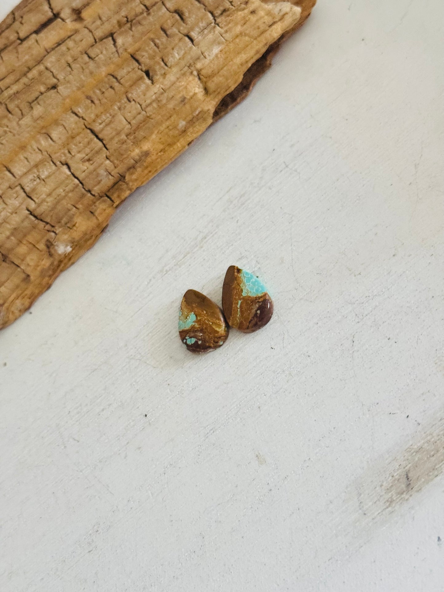 #8 Turquoise Earring Pair Cabs