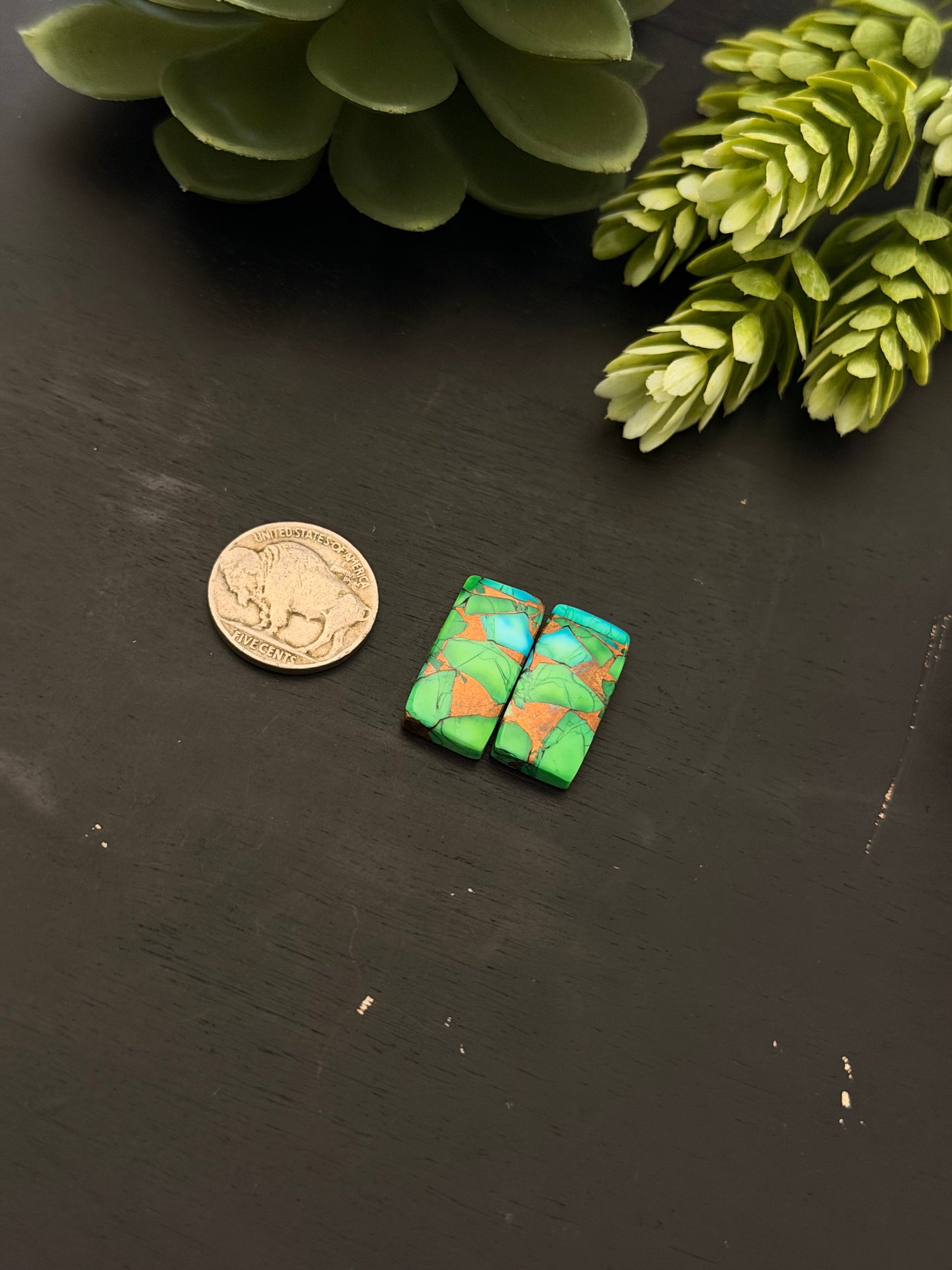 Peacock Dahlia Composite Earring Set