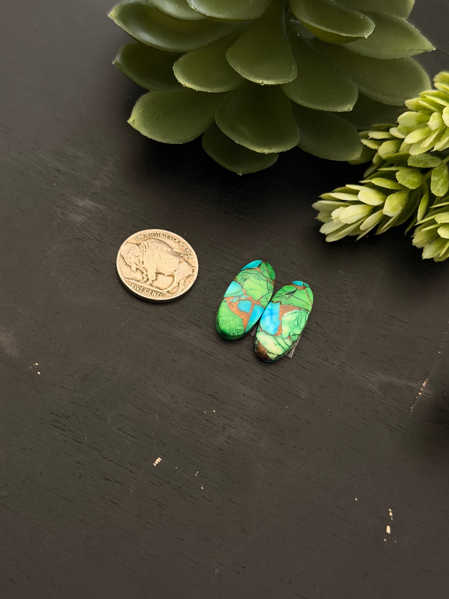 Peacock Dahlia Composite Earring Set