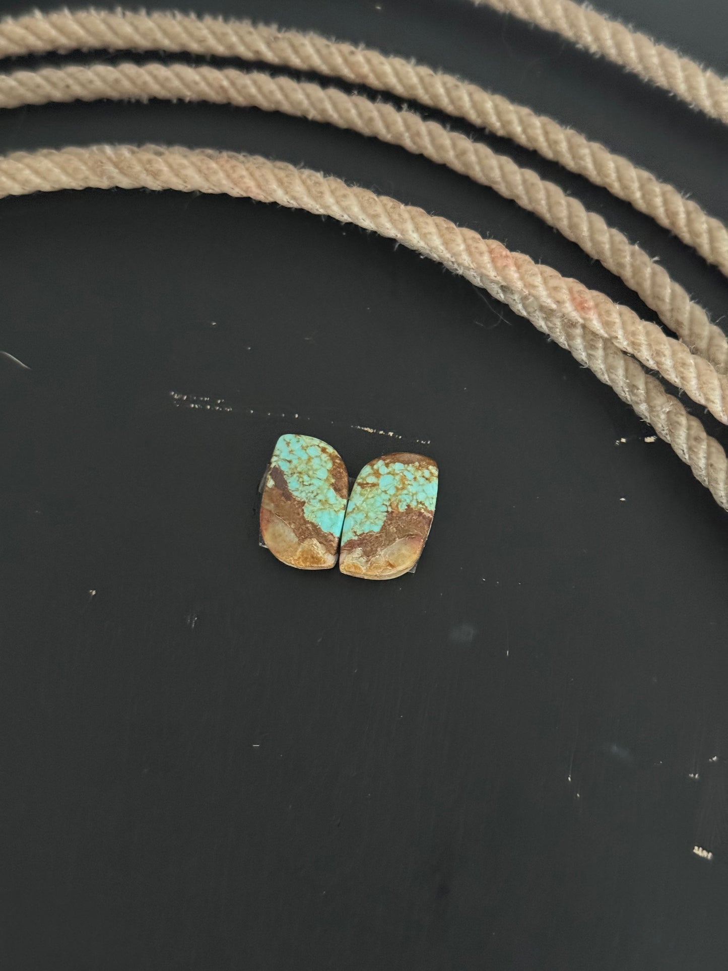 #8 Turquoise Earring Pair Cabs