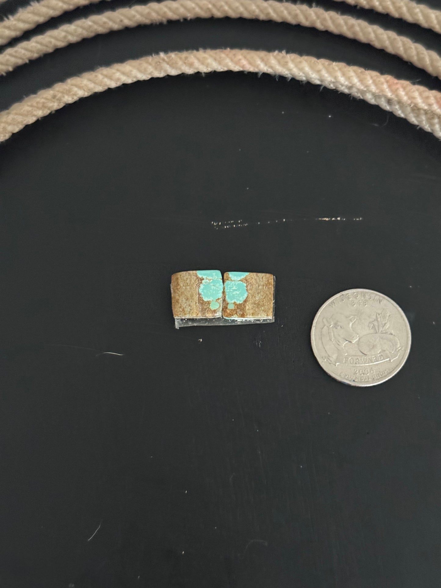#8 Turquoise Earring Pair Cabs