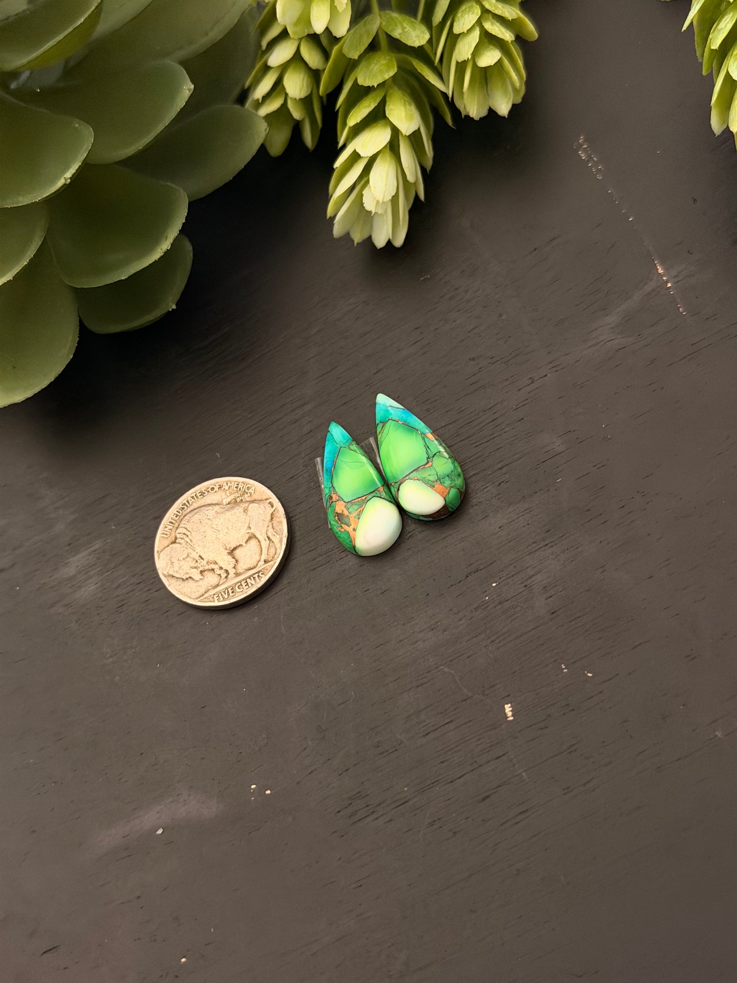 Peacock Dahlia Composite Earring Set