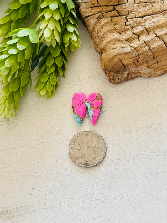 Cotton Candy Dahlia Composite Matching Earring Cabs