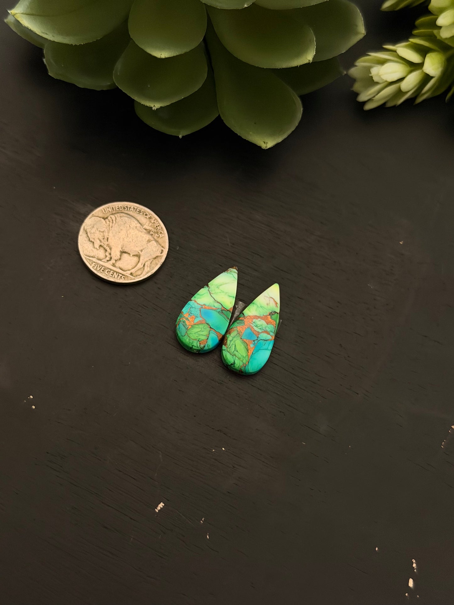 Peacock Dahlia Composite Earring Set