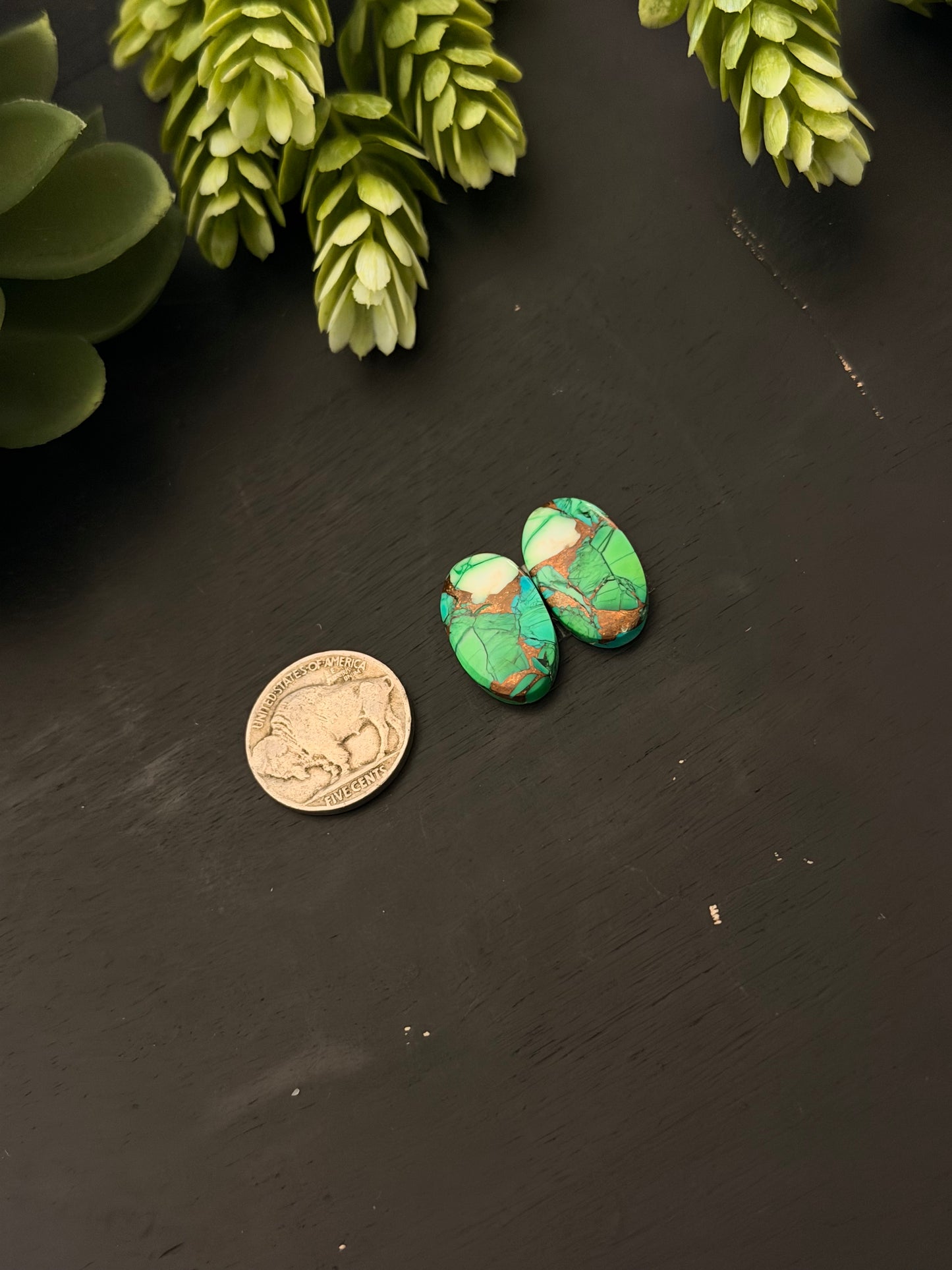 Peacock Dahlia Composite Earring Set