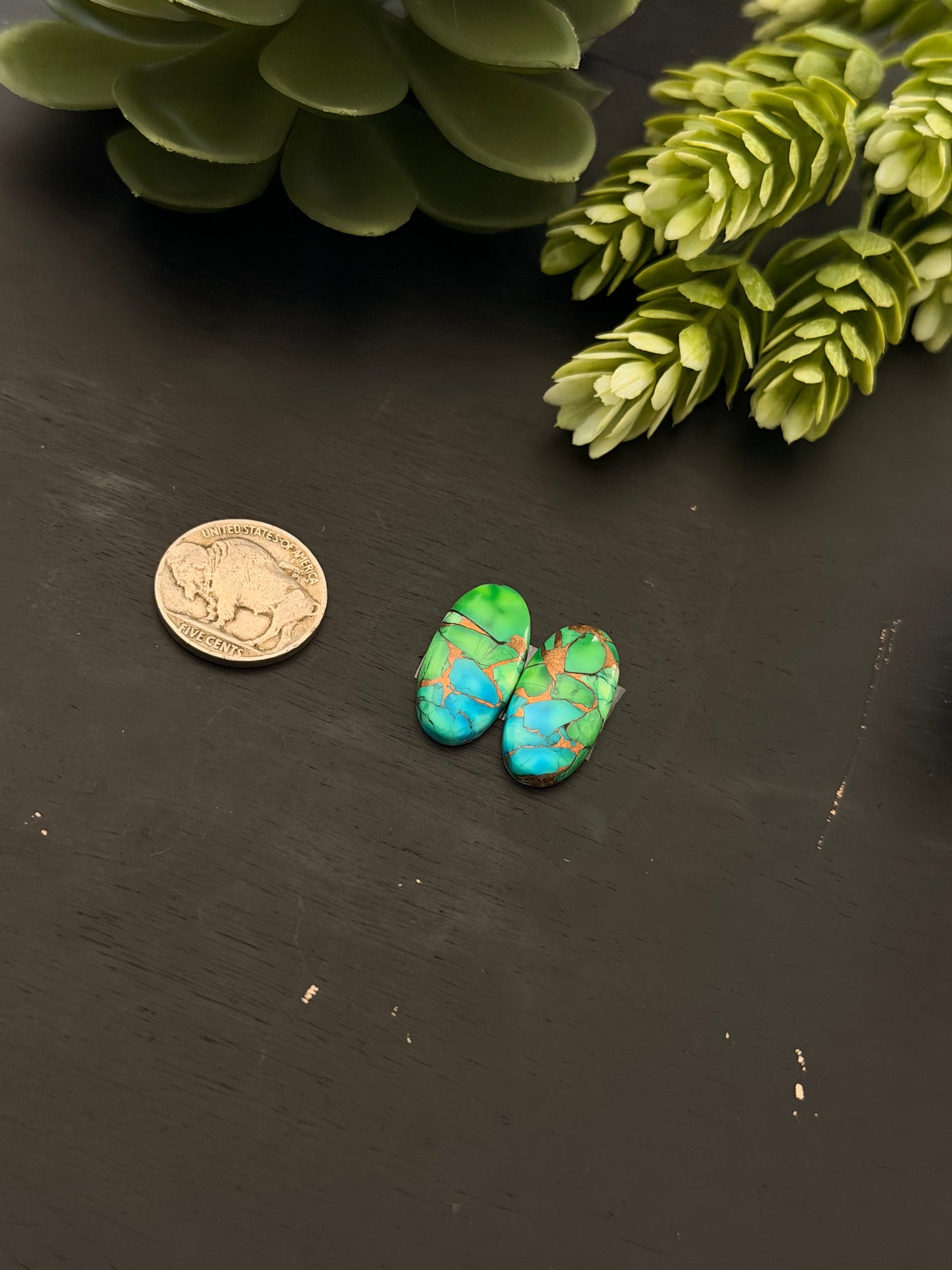 Peacock Dahlia Composite Earring Set