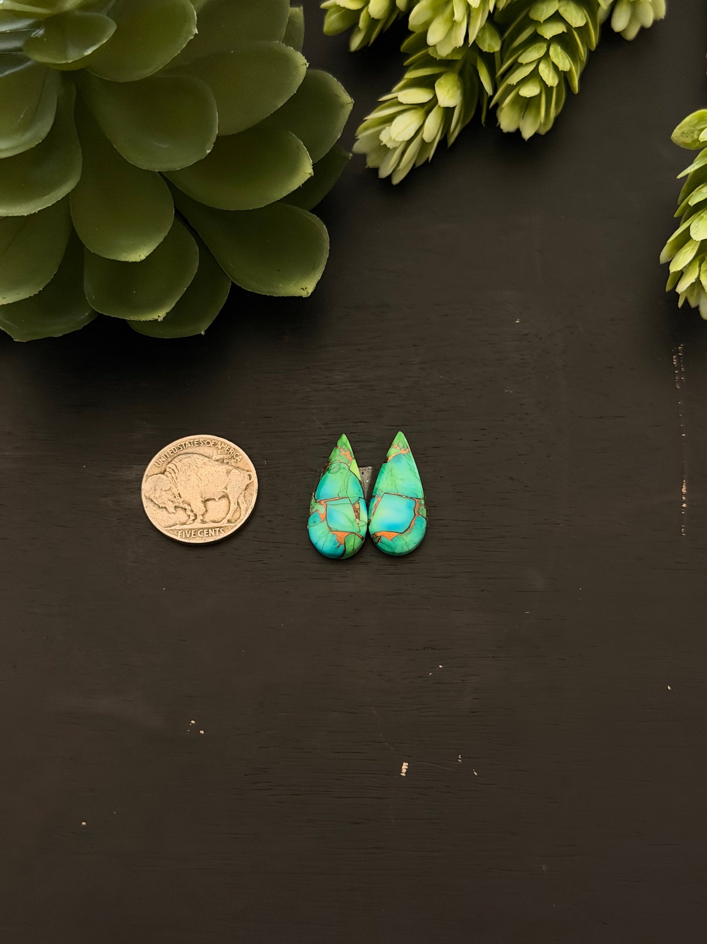 Peacock Dahlia Composite Earring Set