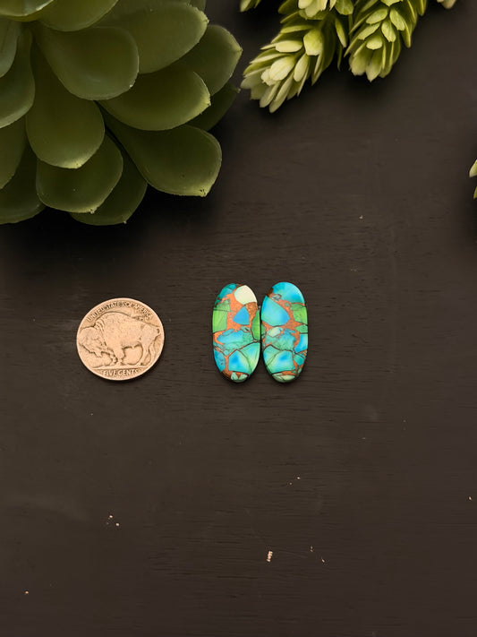 Peacock Dahlia Composite Earring Set