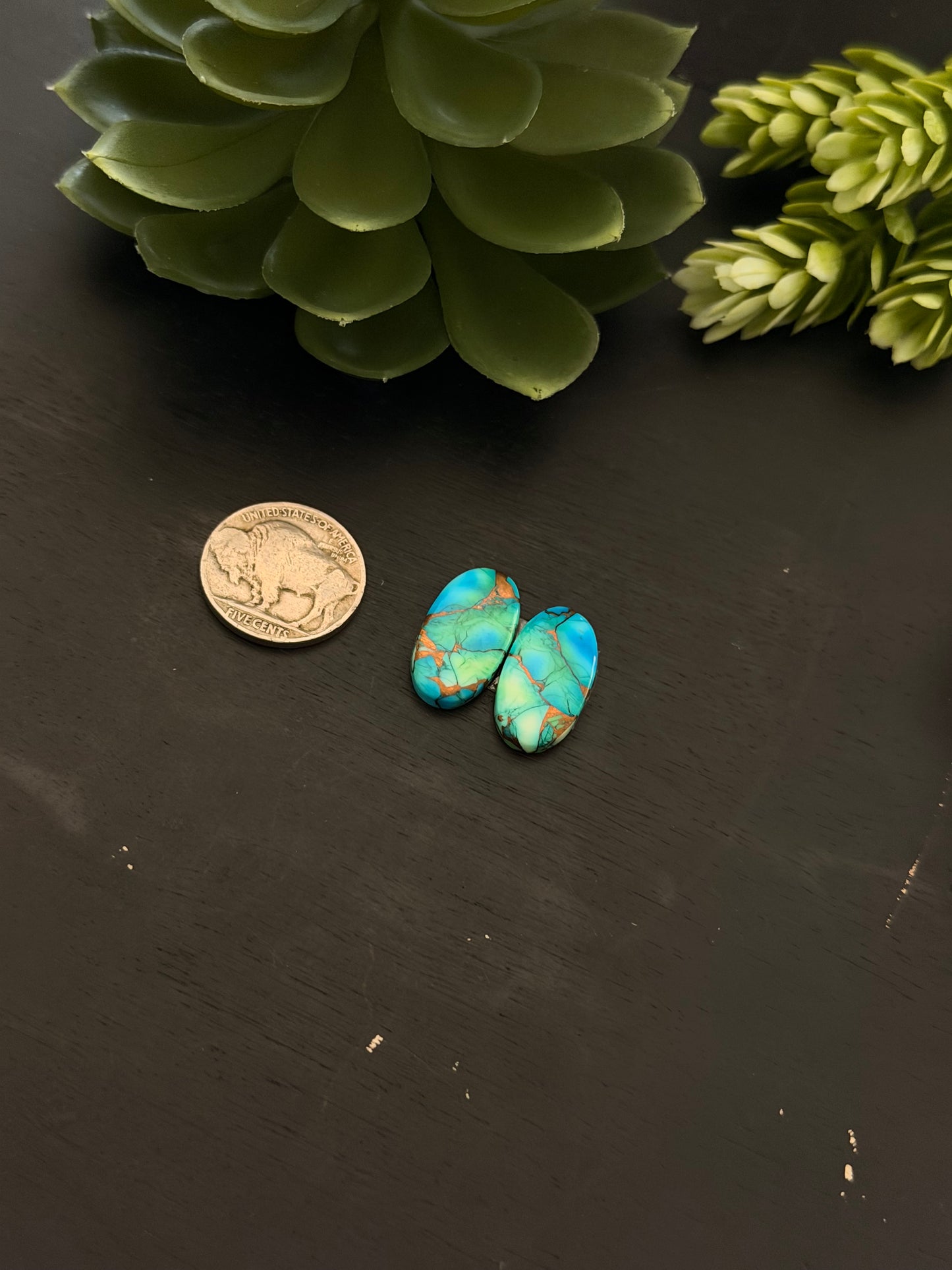 Peacock Dahlia Composite Earring Set