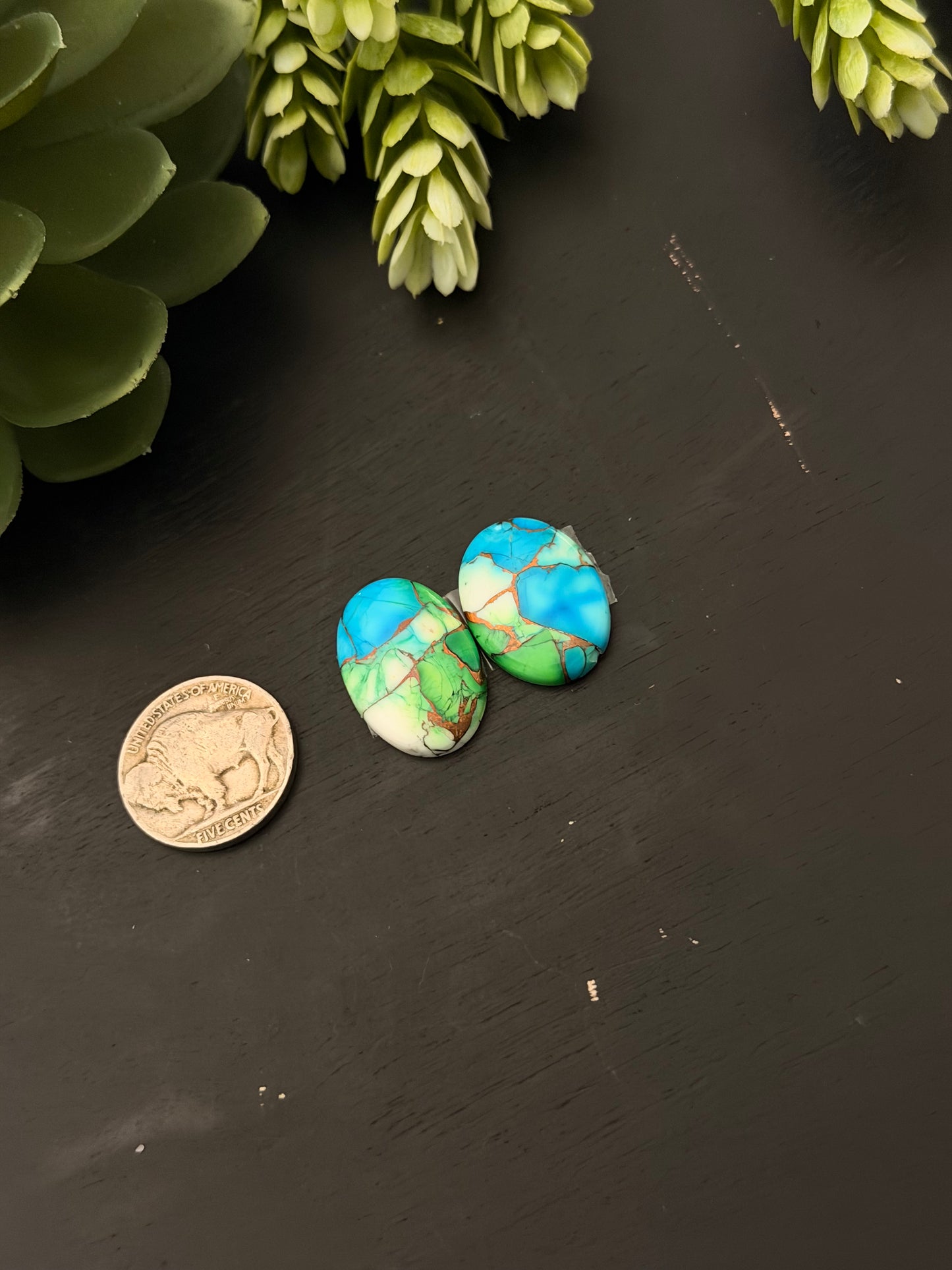 Peacock Dahlia Composite Earring Set