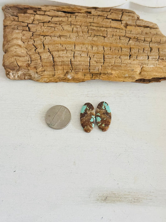 #8 Turquoise Earring Pair Cabs