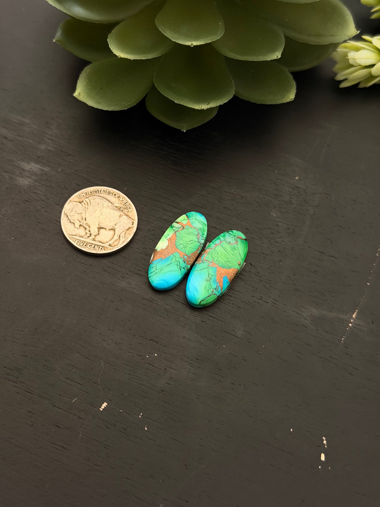 Peacock Dahlia Composite Earring Set