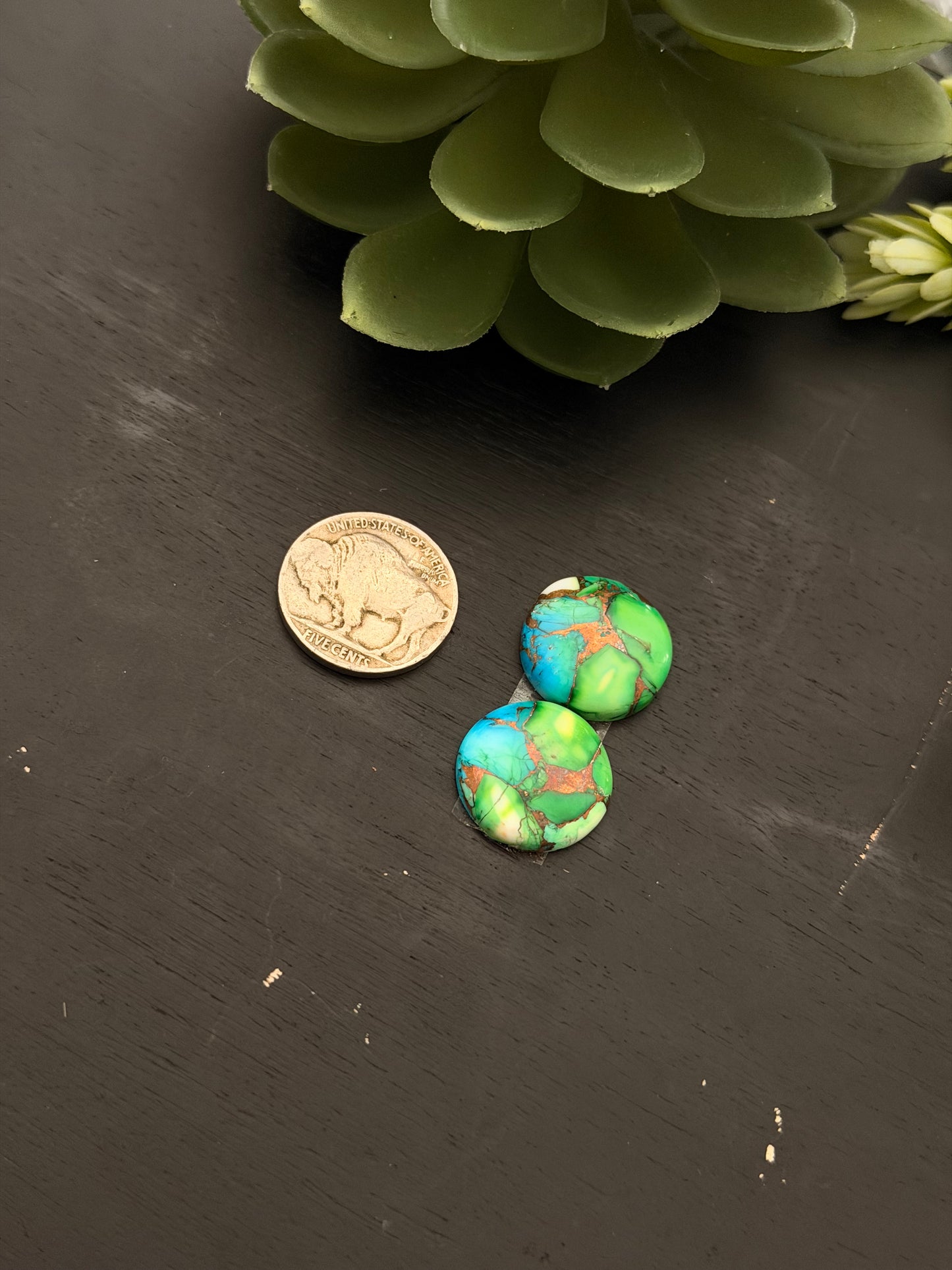 Peacock Dahlia Composite Earring Set