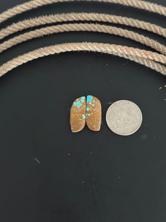 #8 Turquoise Earring Pair Cabs