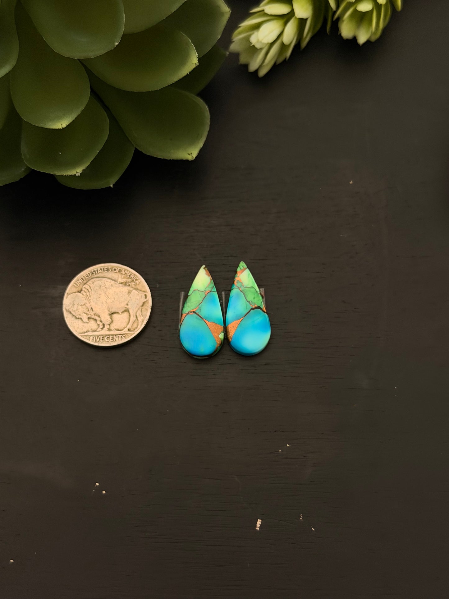 Peacock Dahlia Composite Earring Set