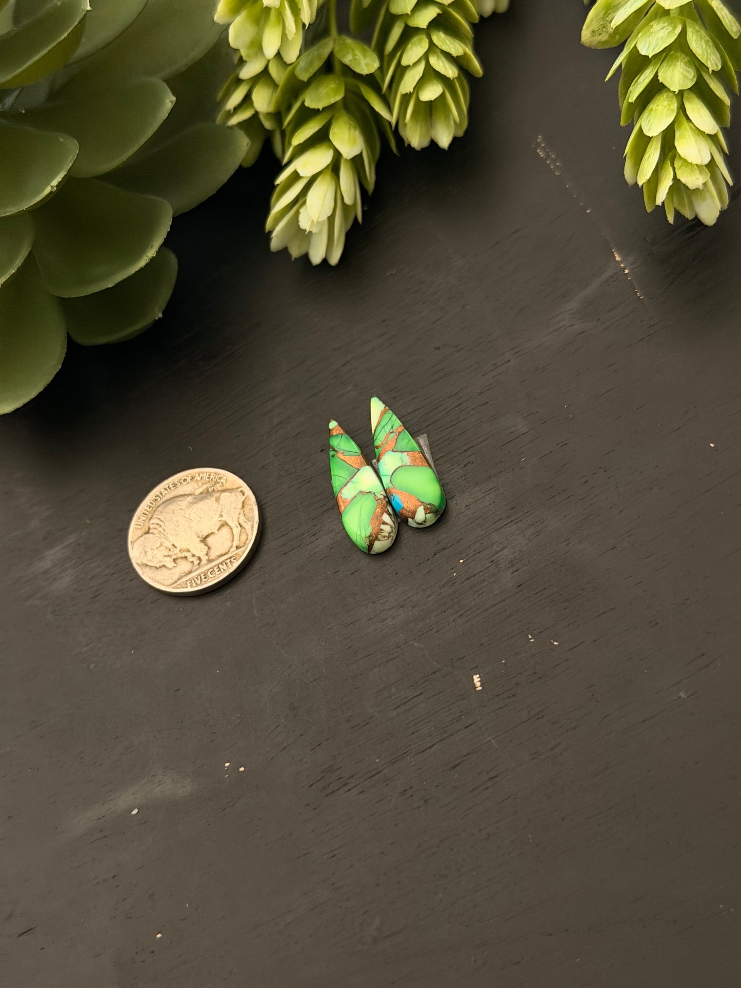 Peacock Dahlia Composite Earring Set
