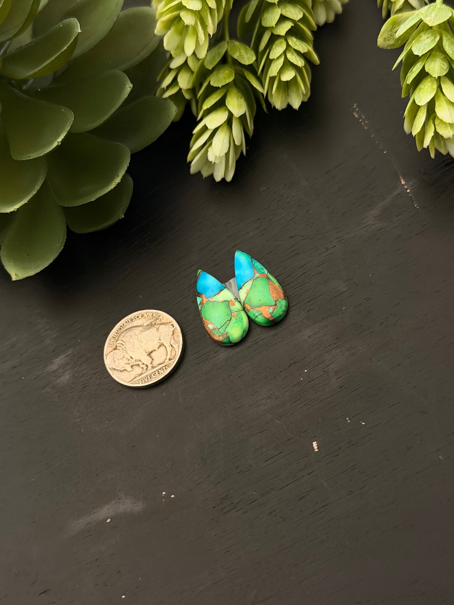 Peacock Dahlia Composite Earring Set